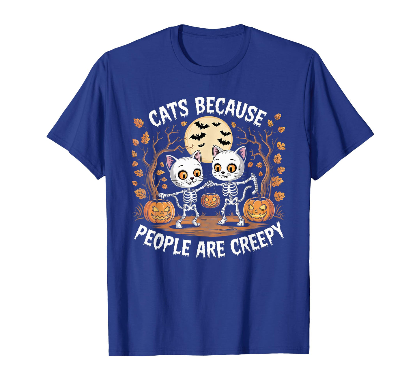 Cats Because People are Creepy Ghost Halloween Cat Mom Kids T-Shirt