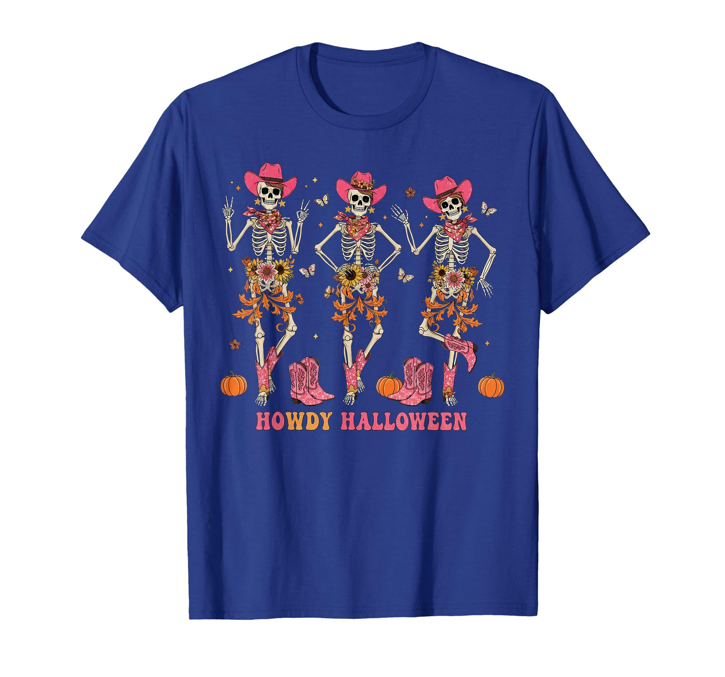 Howdy Western Skeleton Cowgirls Dancing Halloween Party T-Shirt