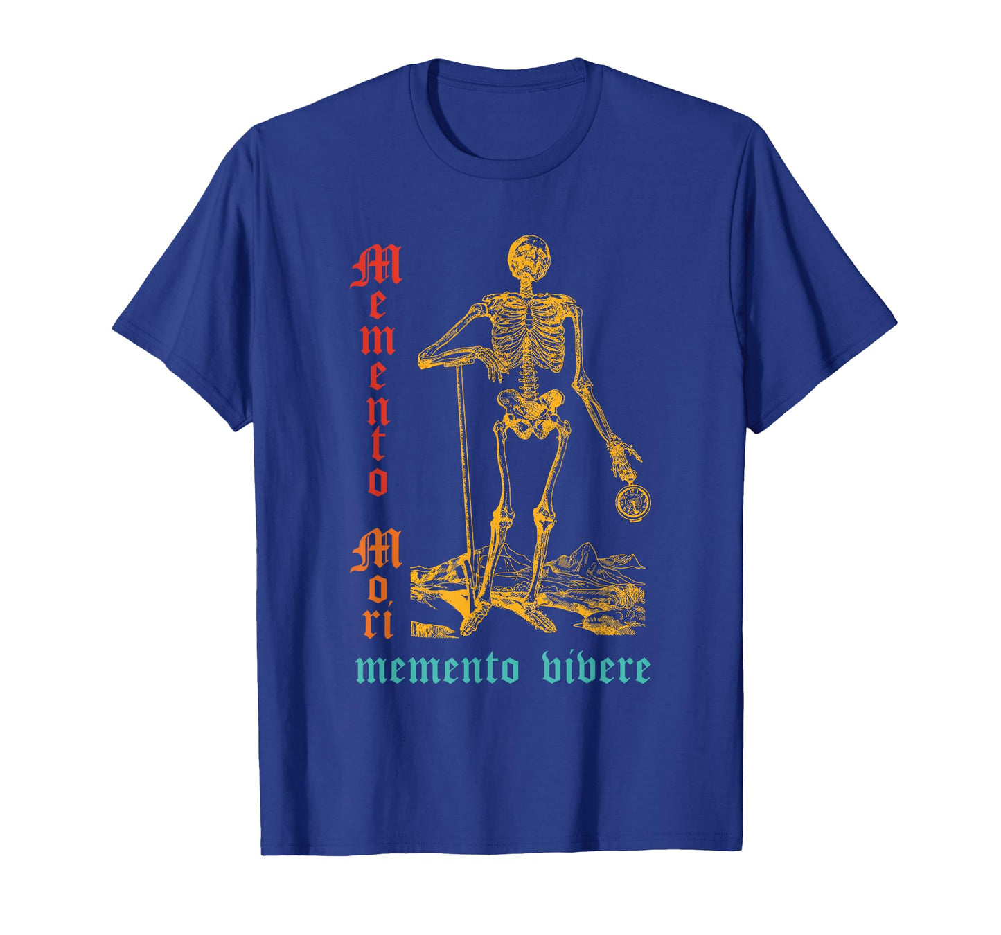 Memento Mori Memento Vivere Skeleton Vintage Design T-Shirt