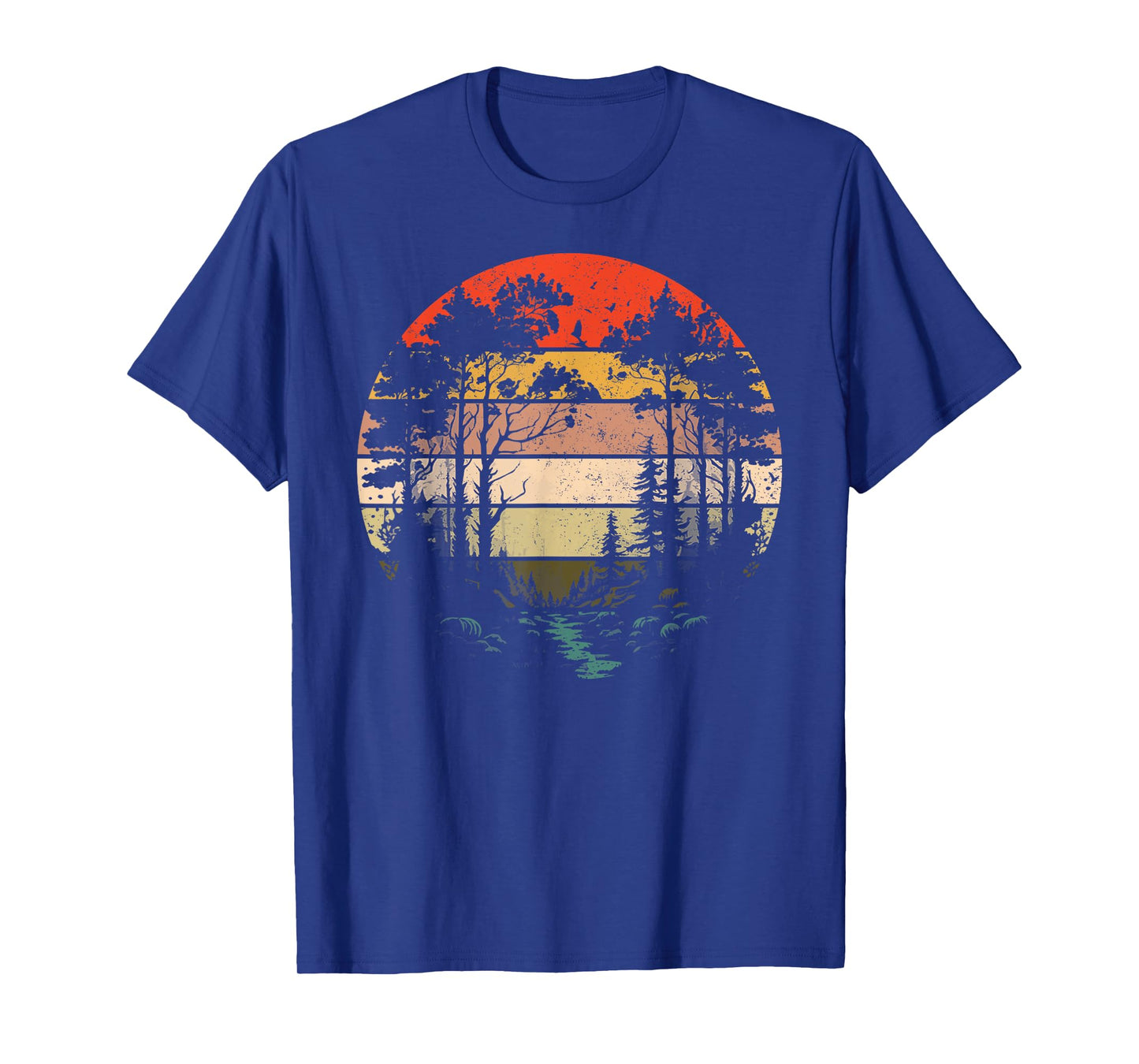 Retro Forest Trees Outdoors Nature Women Men Vintage Graphic T-Shirt