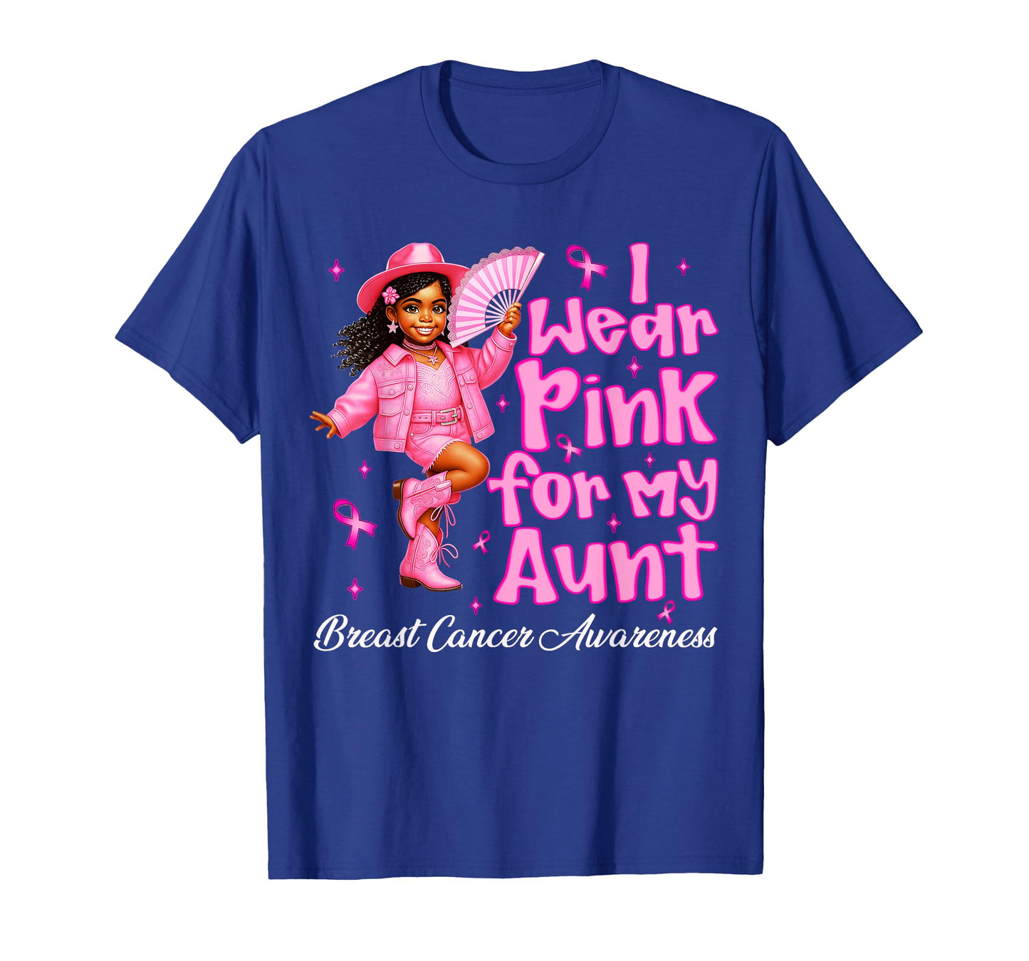 HUGvyn Breast Cancer: I Wear Pink for My Aunt Black Cowgirl T-Shirt