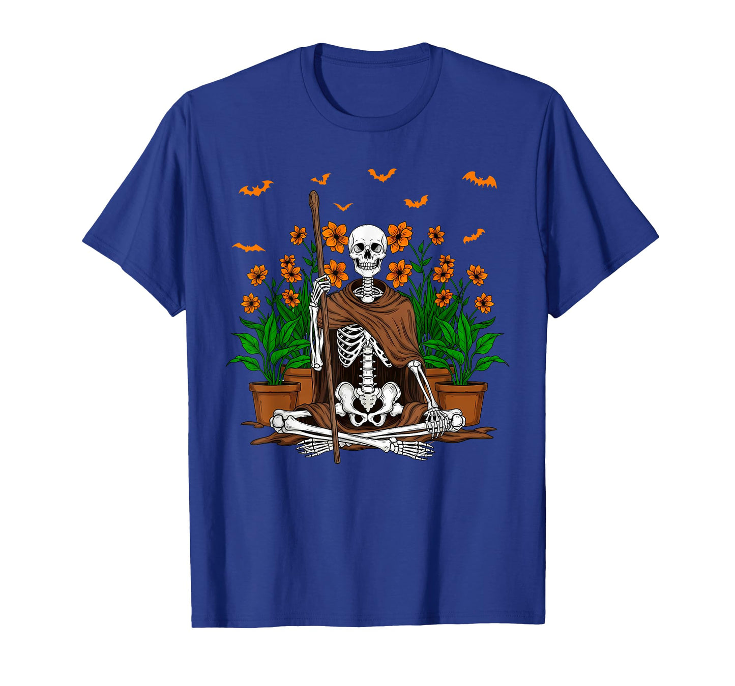 Skeleton Gardener Plants Halloween Gardening T-Shirt