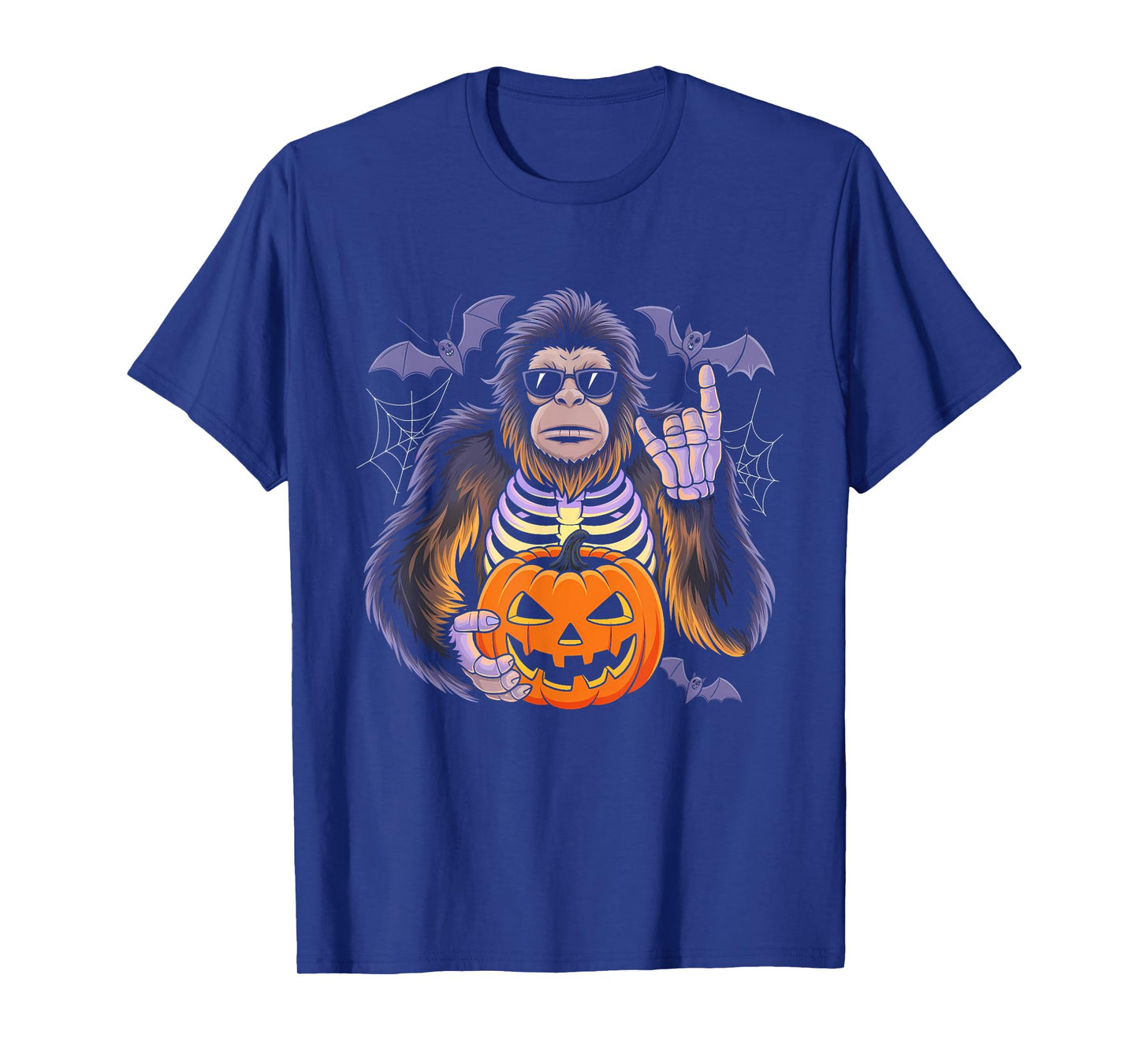 Spooky Bigfoot Jack O Lantern Skeleton Fun Halloween Youths T-Shirt