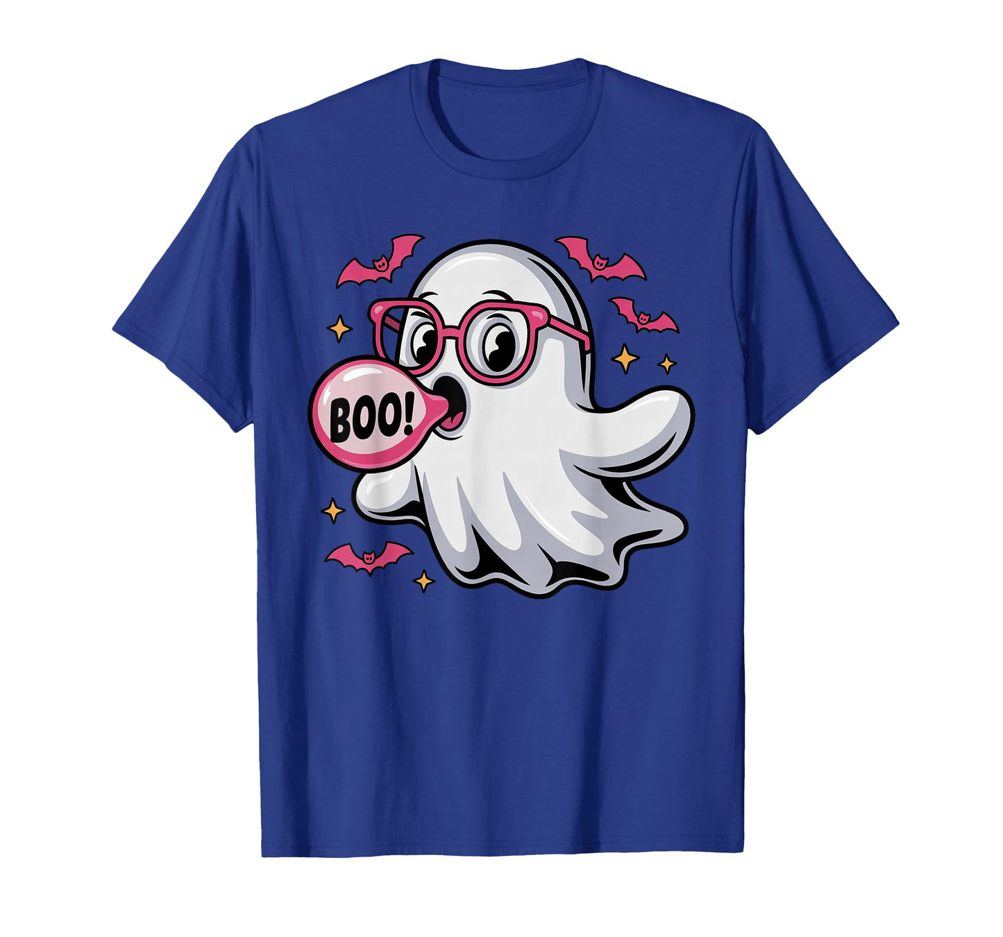 Halloween Cute Boo Ghost Pink Sunglasses Blowing Bubblegum T-Shirt