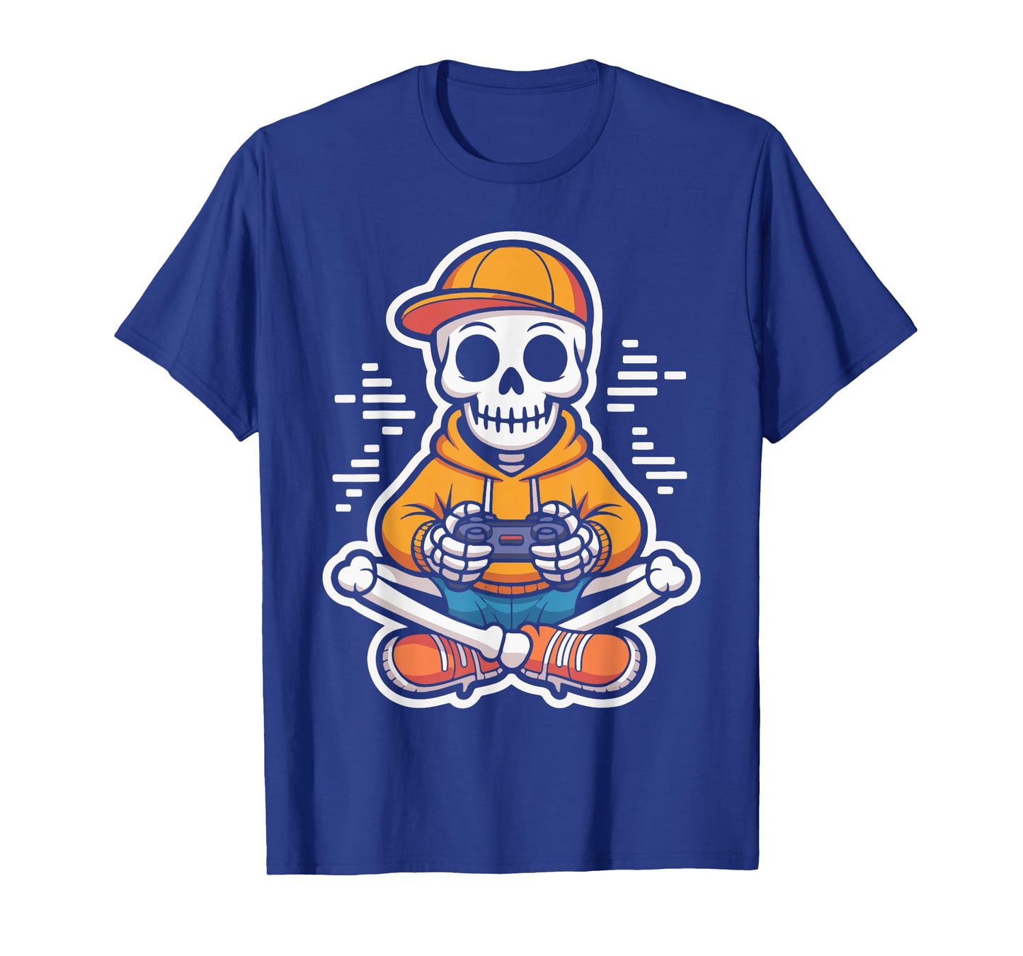 Skeleton Playing Video Games Funny Halloween Gaming Men Boys T-Shirt