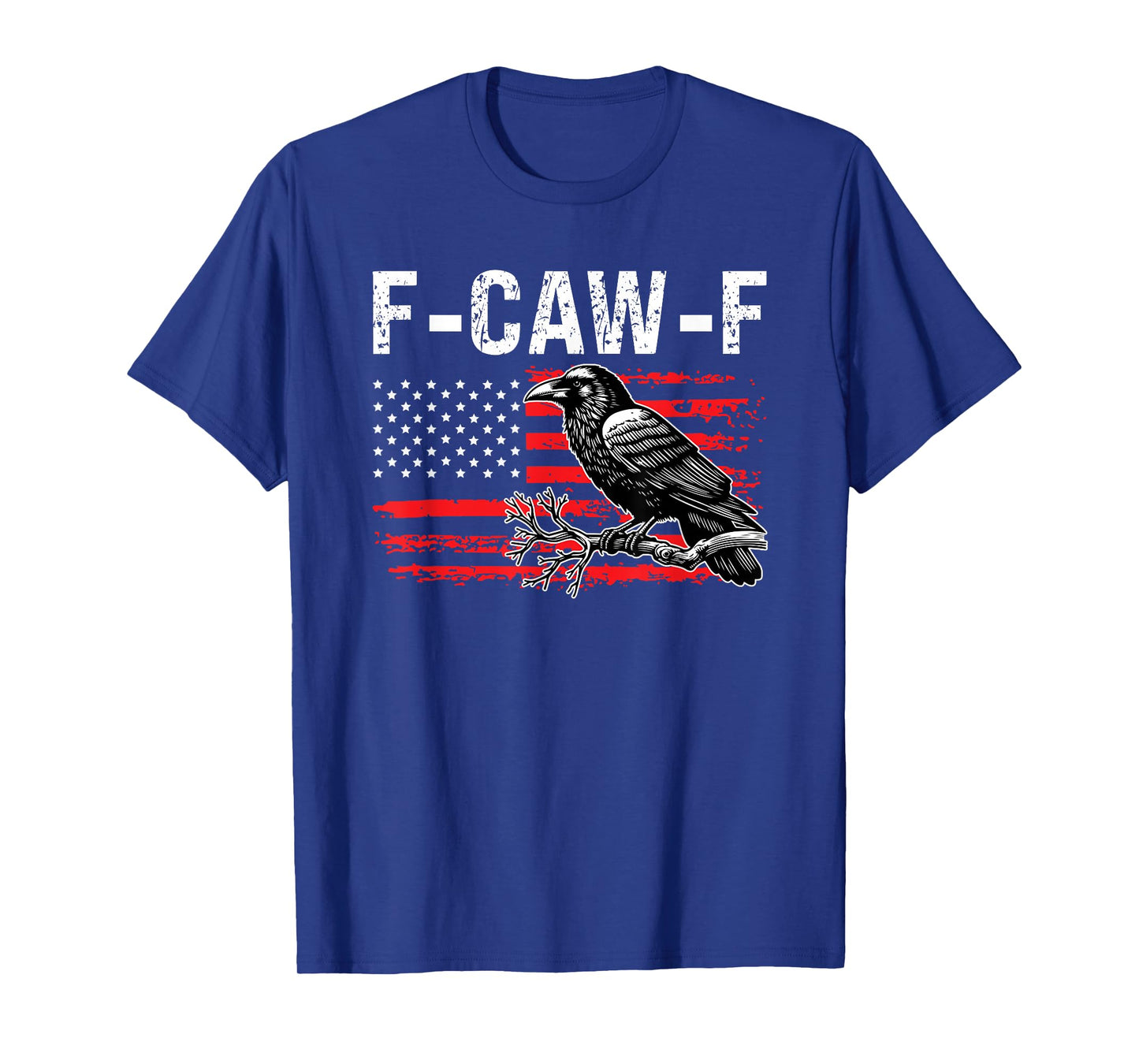 F-CAW-F Black Crow Retro USA Flag Distressed T-Shirt