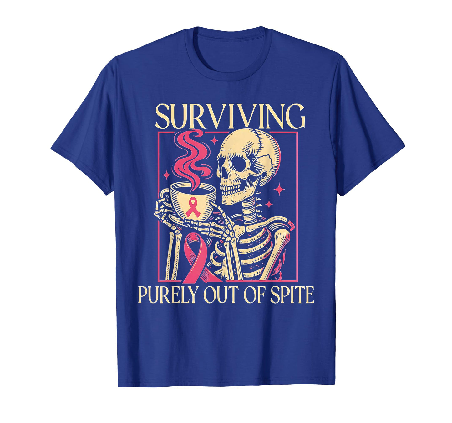 Surviving Purely Out of Spite Funny Sarcastic Breast Cancer T-Shirt