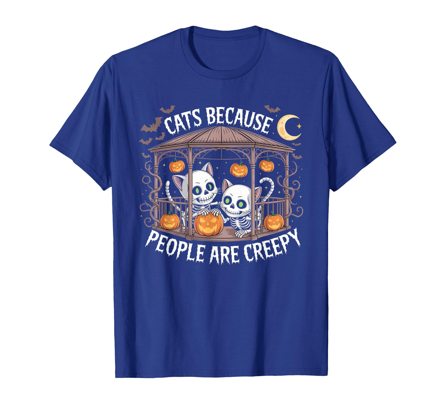 Cats Because People are Creepy Ghost Halloween Cat Mom Kids T-Shirt