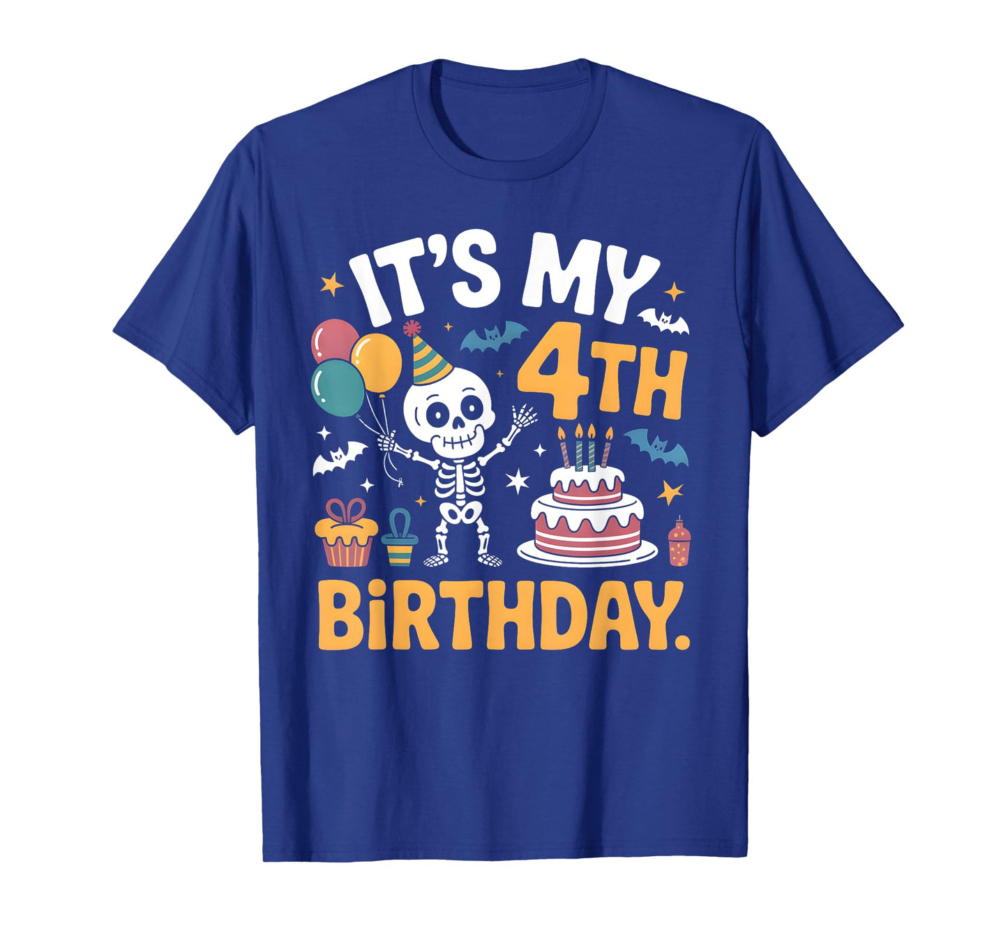 It’s My 4th Birthday Spooky Skeleton Halloween Costume Kids T-Shirt