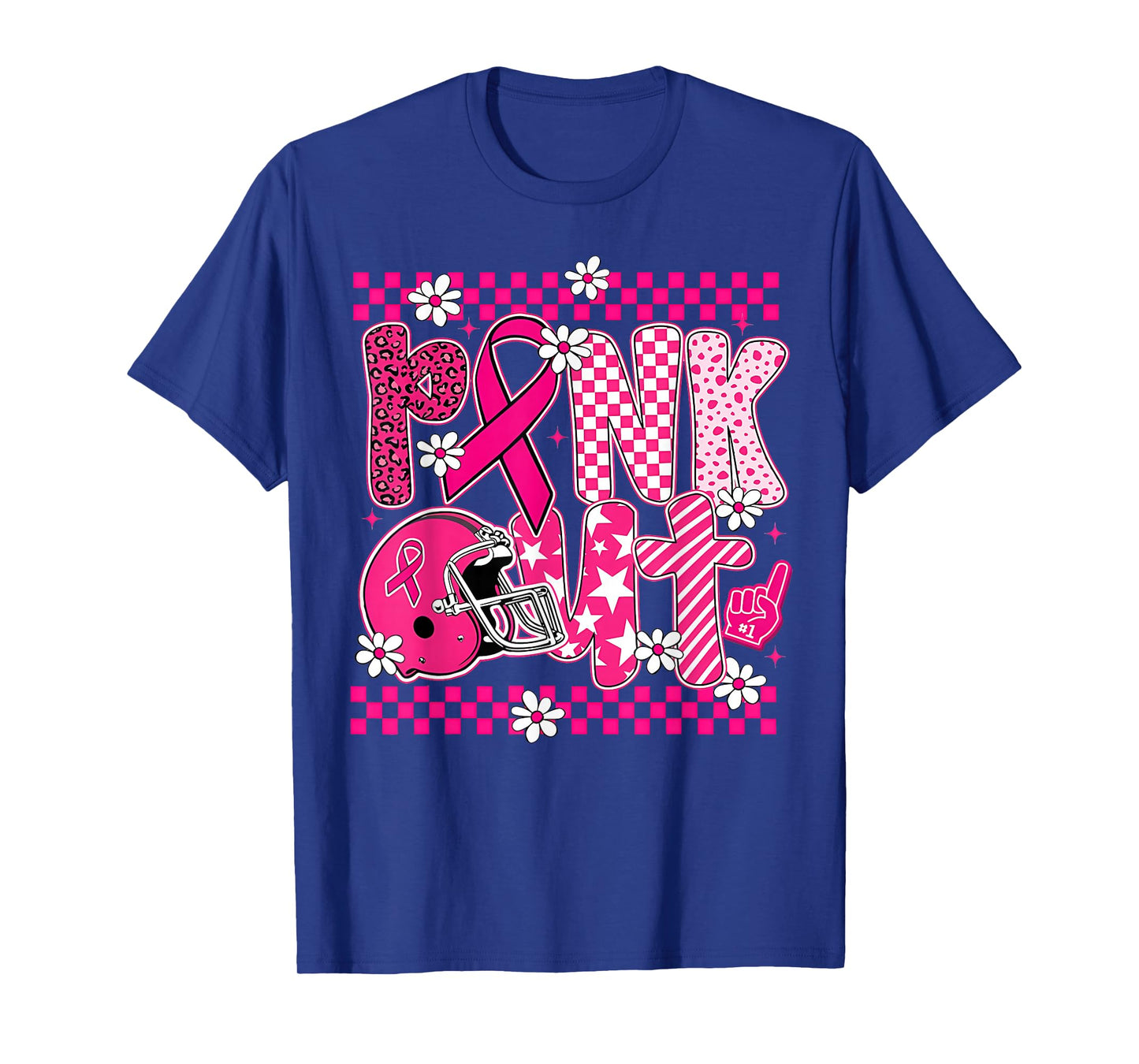 Pink Out Cheer Football Pink Ribbon Breast Cancer Awareness T-Shirt