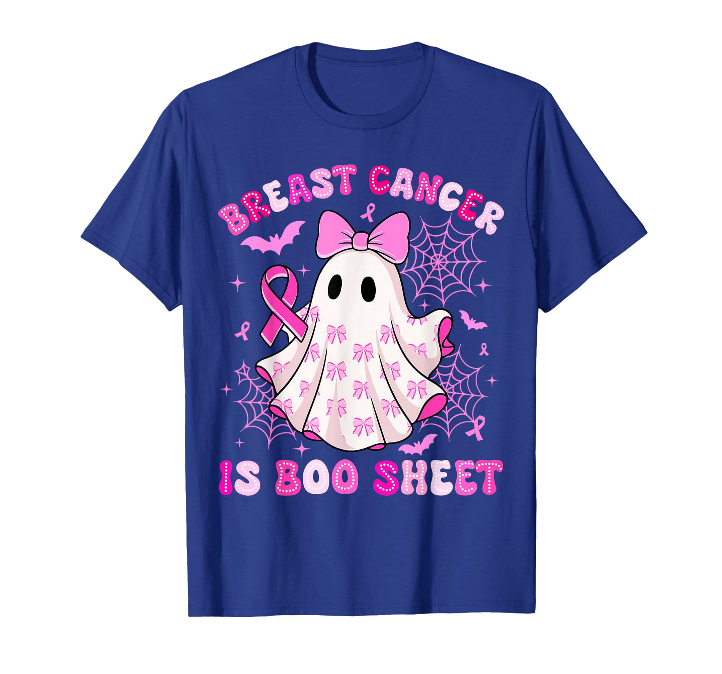Breast Cancer is Boo Shet Halloween Ghost Bow Women Girls T-Shirt