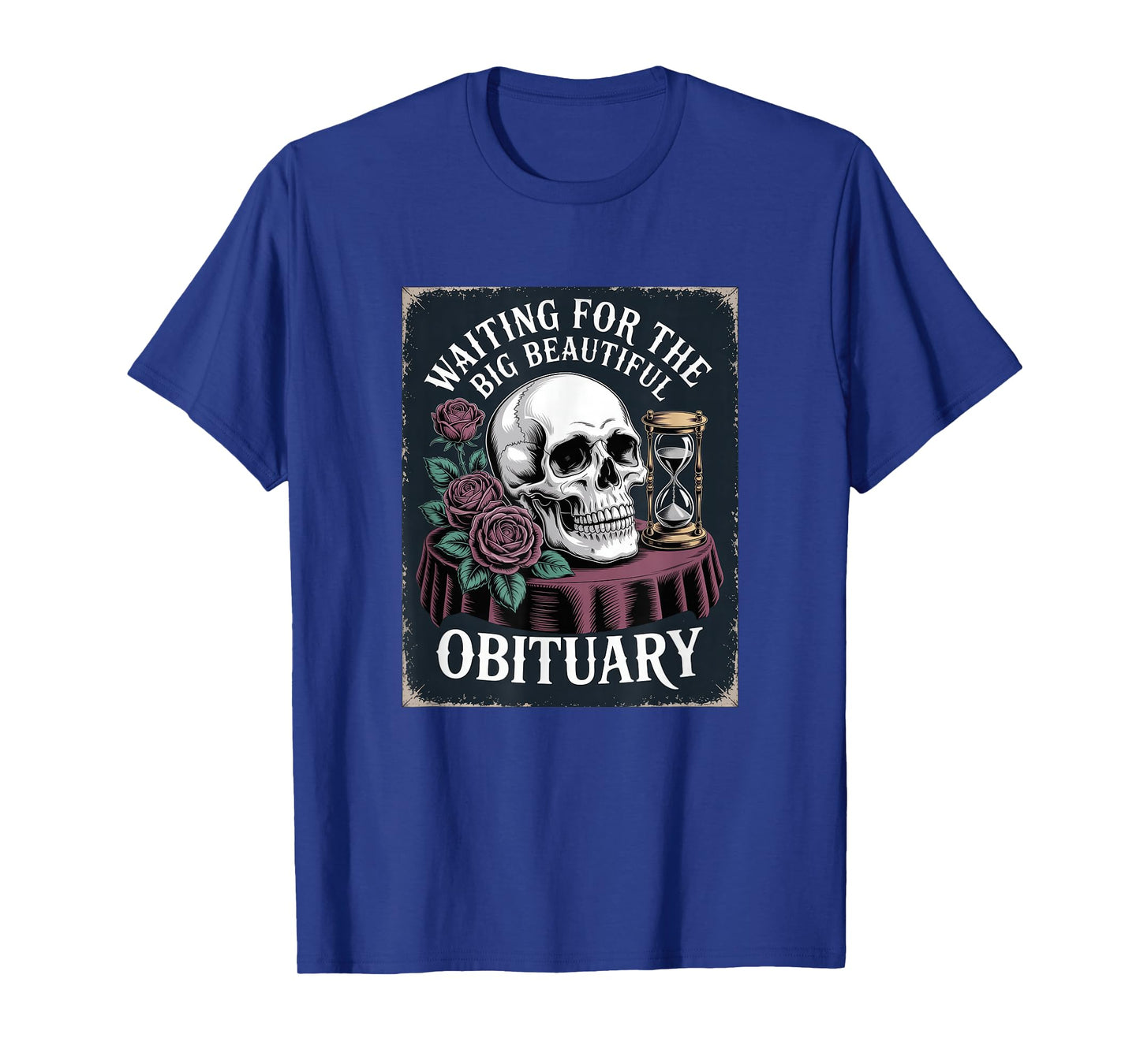 Skeleton Skull Gothic Hourglass Macabre Artwork T-Shirt