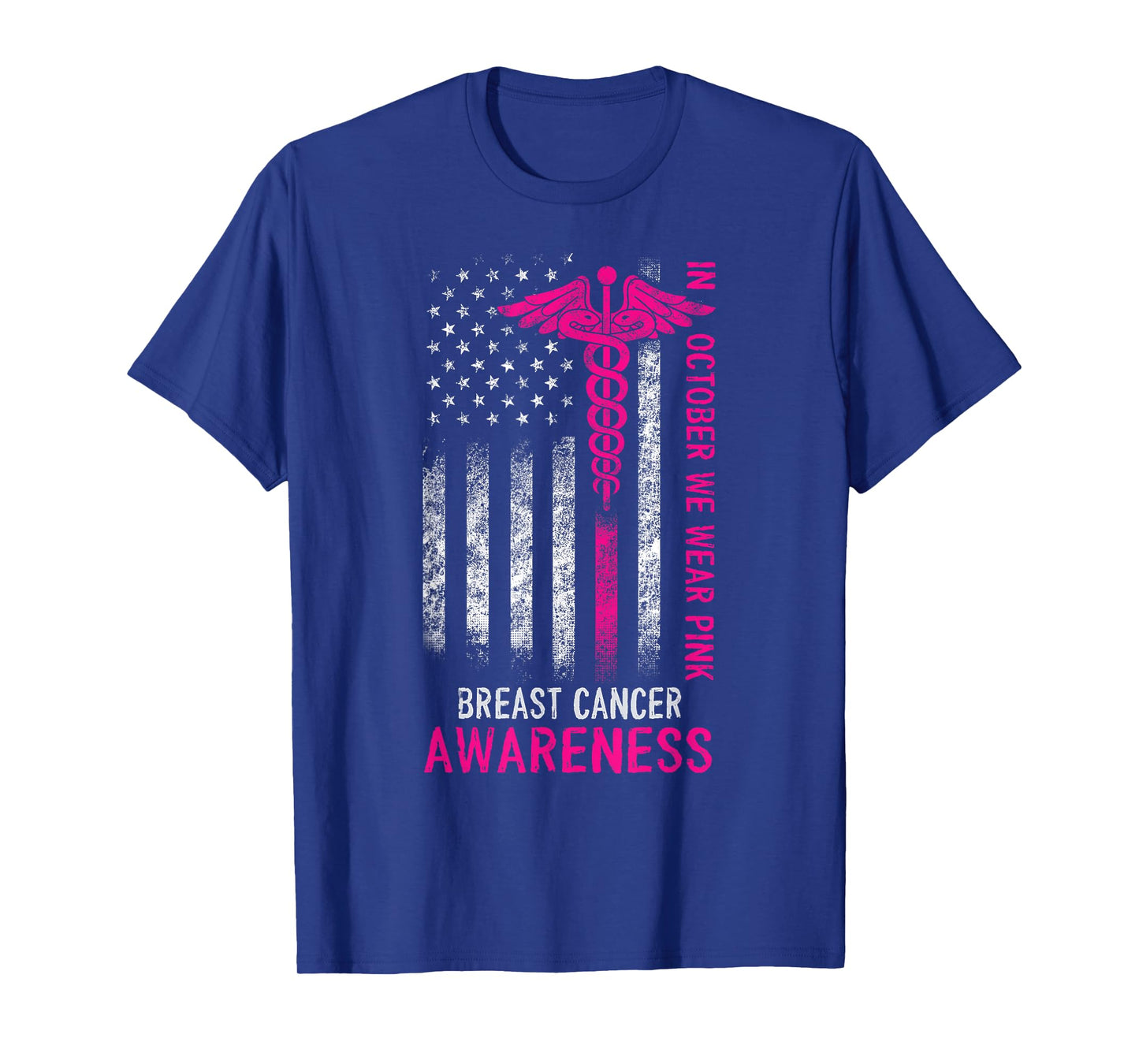 Shirts For Nurses In October We Wear Pink US Flag Nurses Tee T-Shirt