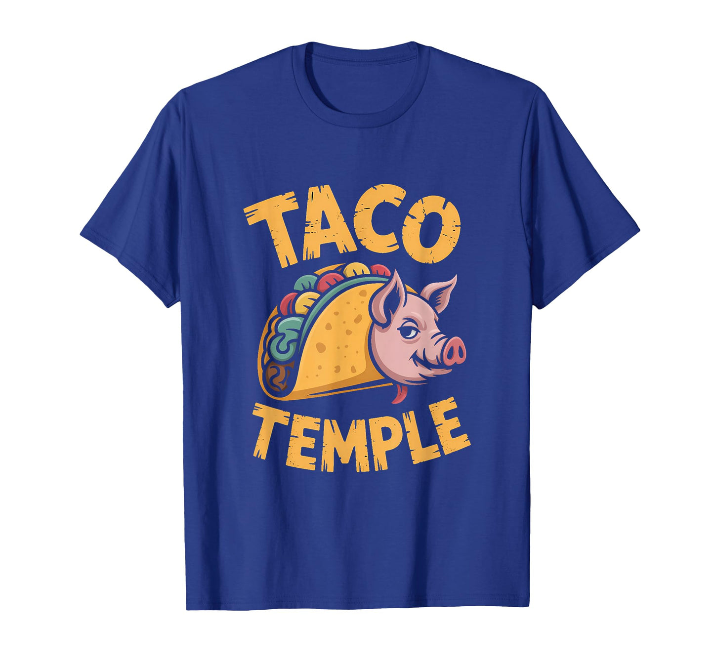 Aztec Pig: Taco Temple Retro Illustration T-Shirt