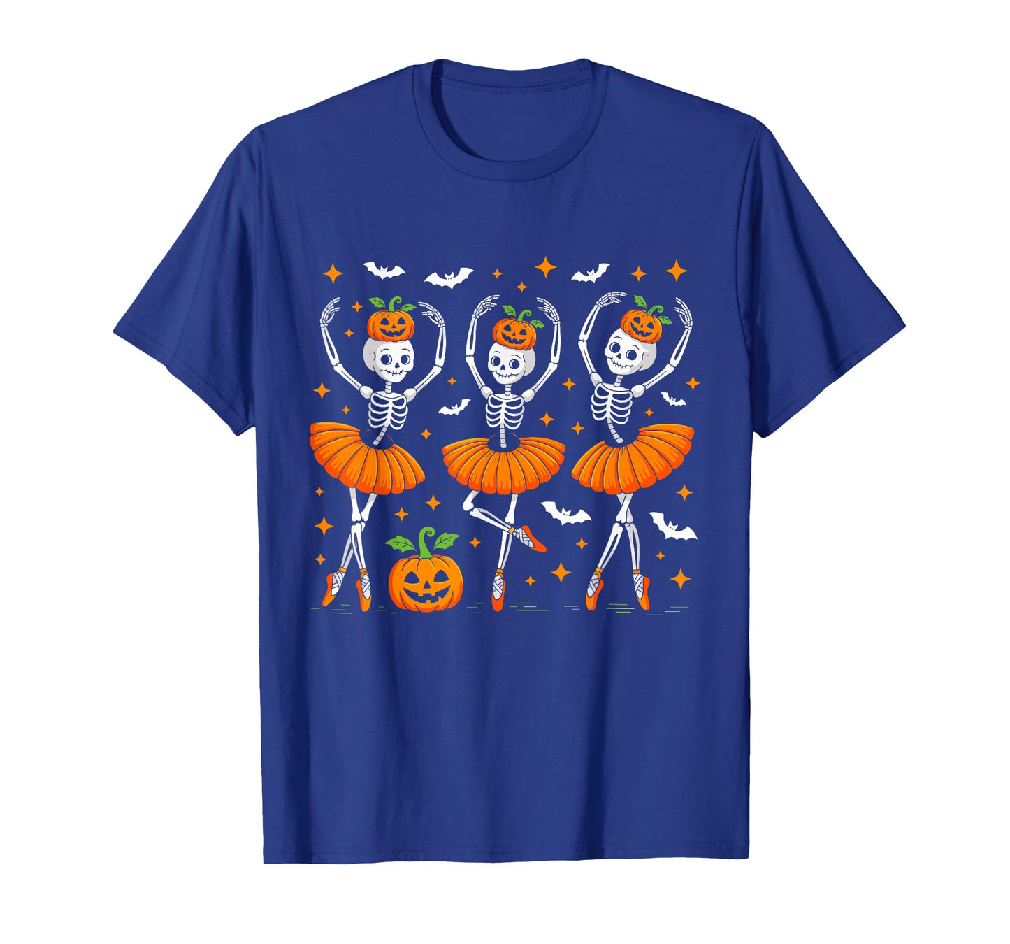 Halloween Ballet Skeletons Pumpkin Scary Women Men Boys Girl T-Shirt