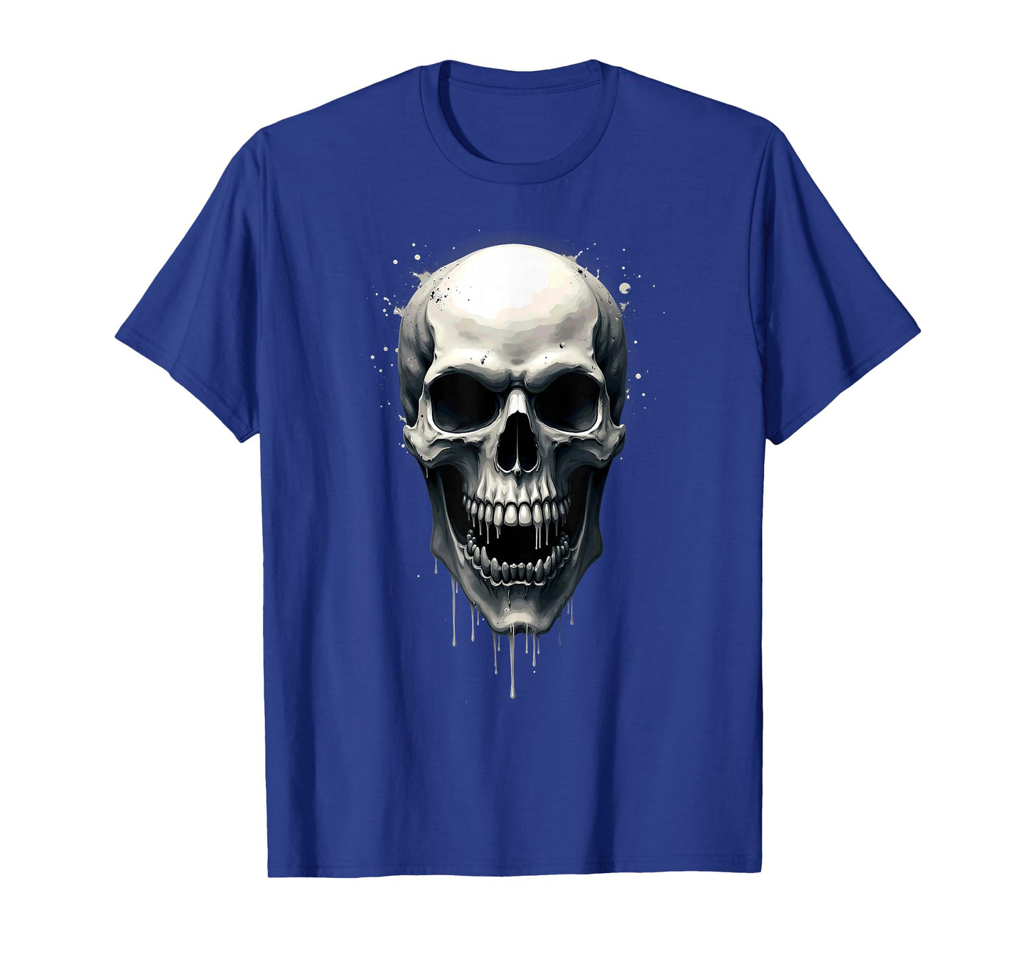 Melting Scary Skull Drip Skeleton Halloween T-Shirt