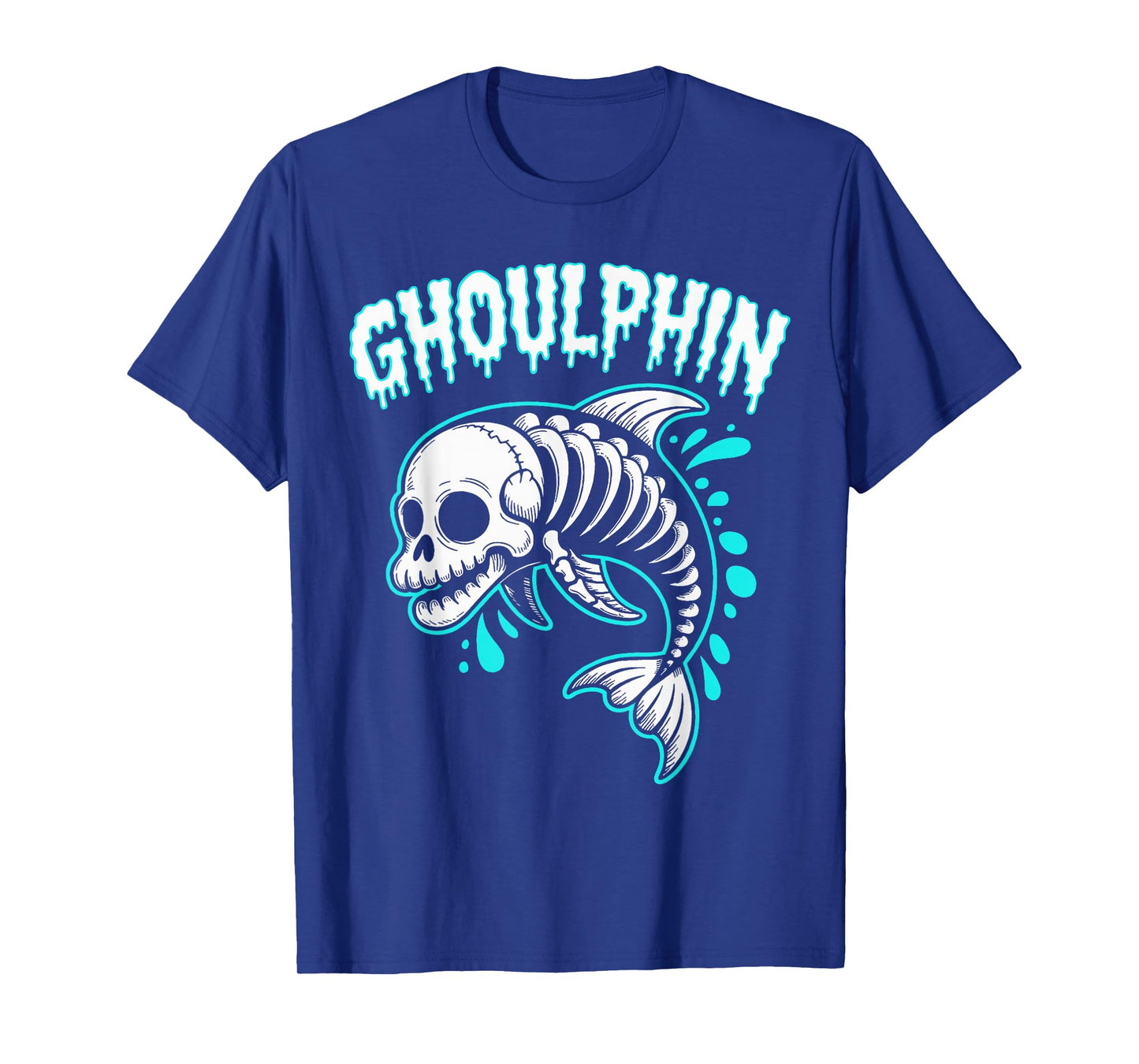 Spooky Dolphin Skeleton Halloween T-Shirt