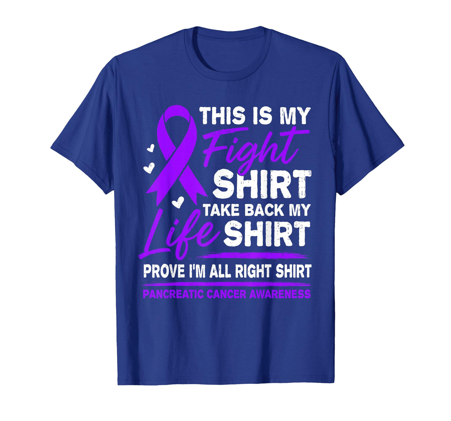 Pancreatic Cancer Awareness Ribbon Purple for Men Women Kids T-Shirt