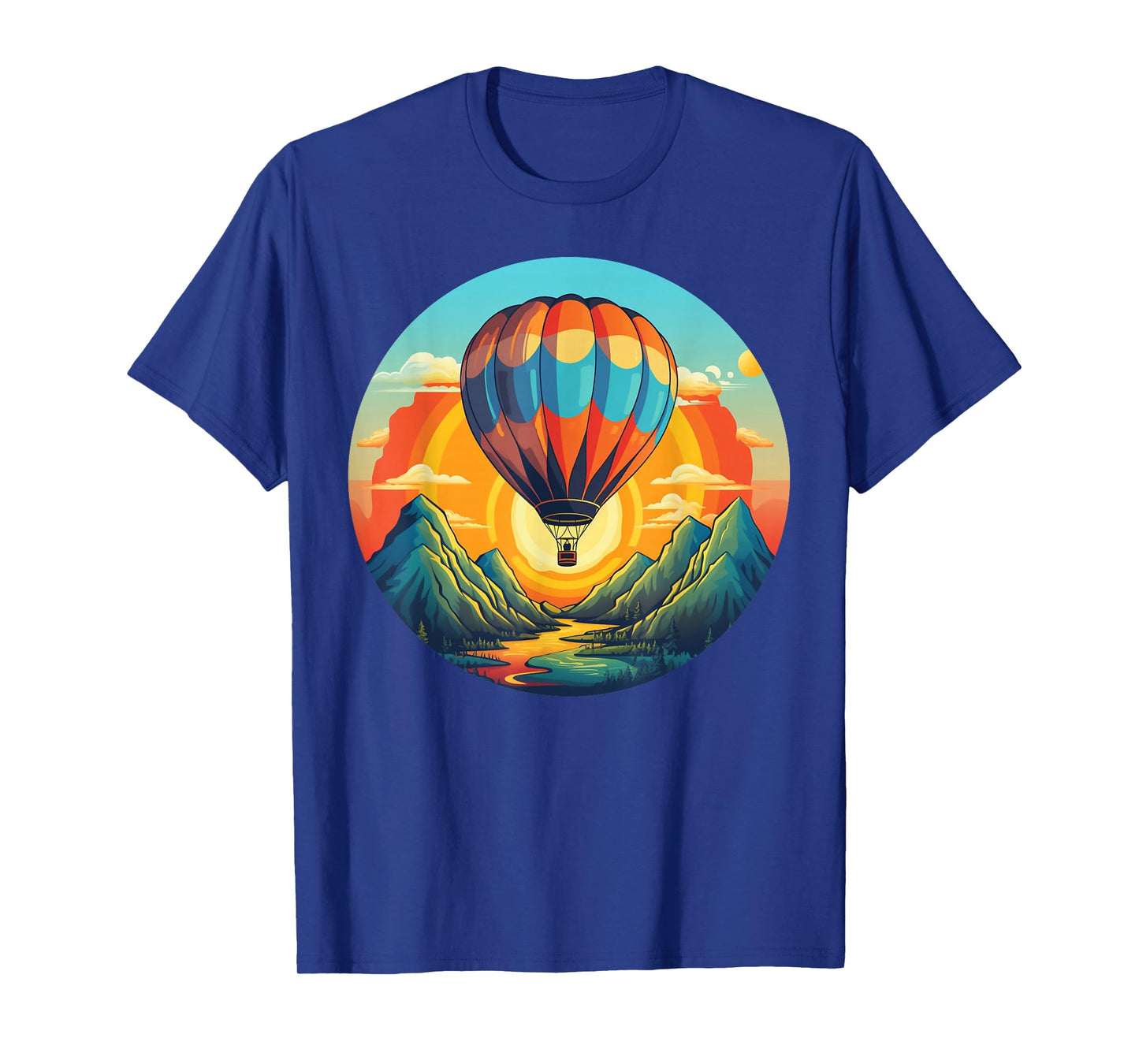 Mountains Sunset Adventures with hot Air Balloon T-Shirt