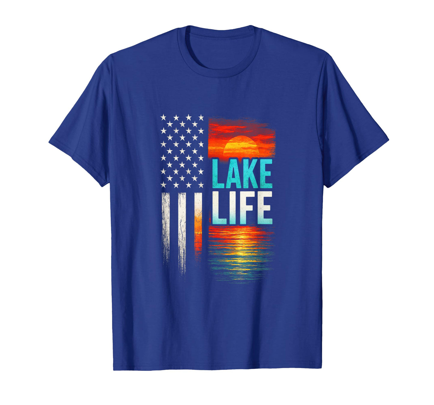 Lake Life - Lake Life Boating Fisherman Sunset T-Shirt