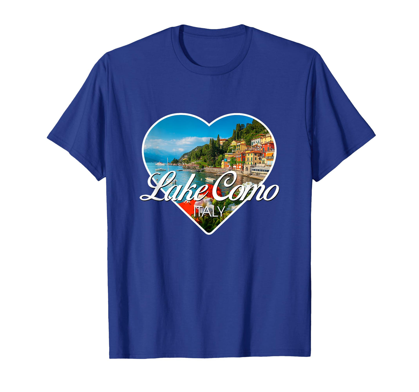 Lake Como Landscape Inside A Heart Silhouette Italy Travel T-Shirt