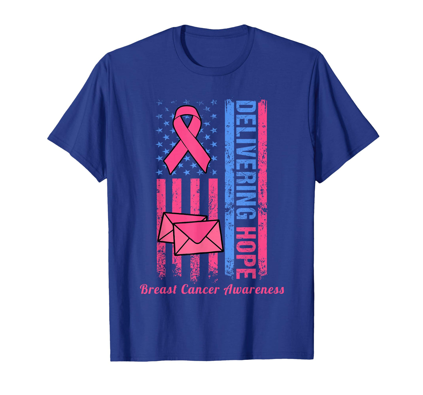 Postal Worker Clerk Breast Cancer Awareness Pink Ribbon T-Shirt