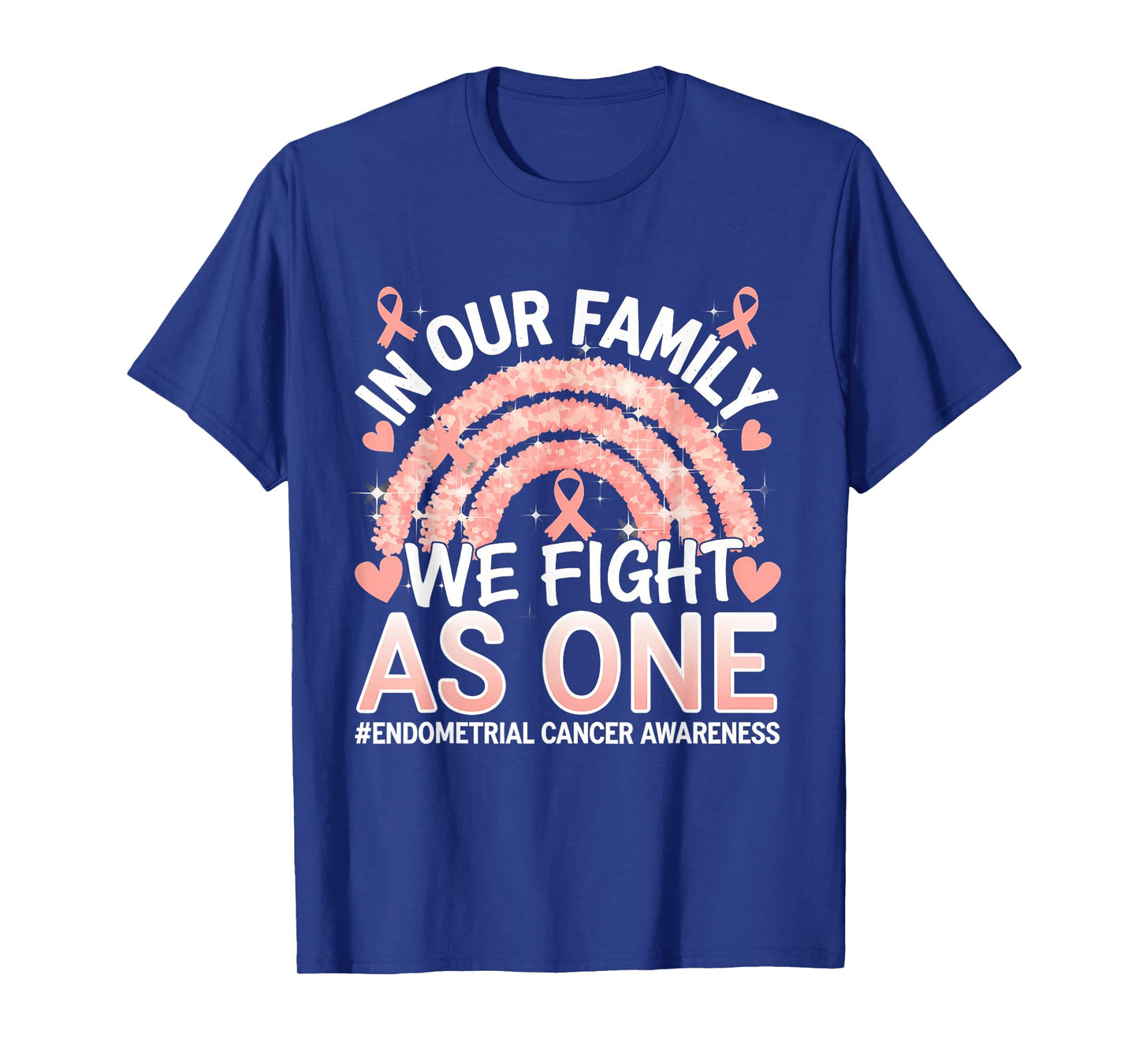Endometrial Cancer Awareness Peach Ribbon T-Shirt
