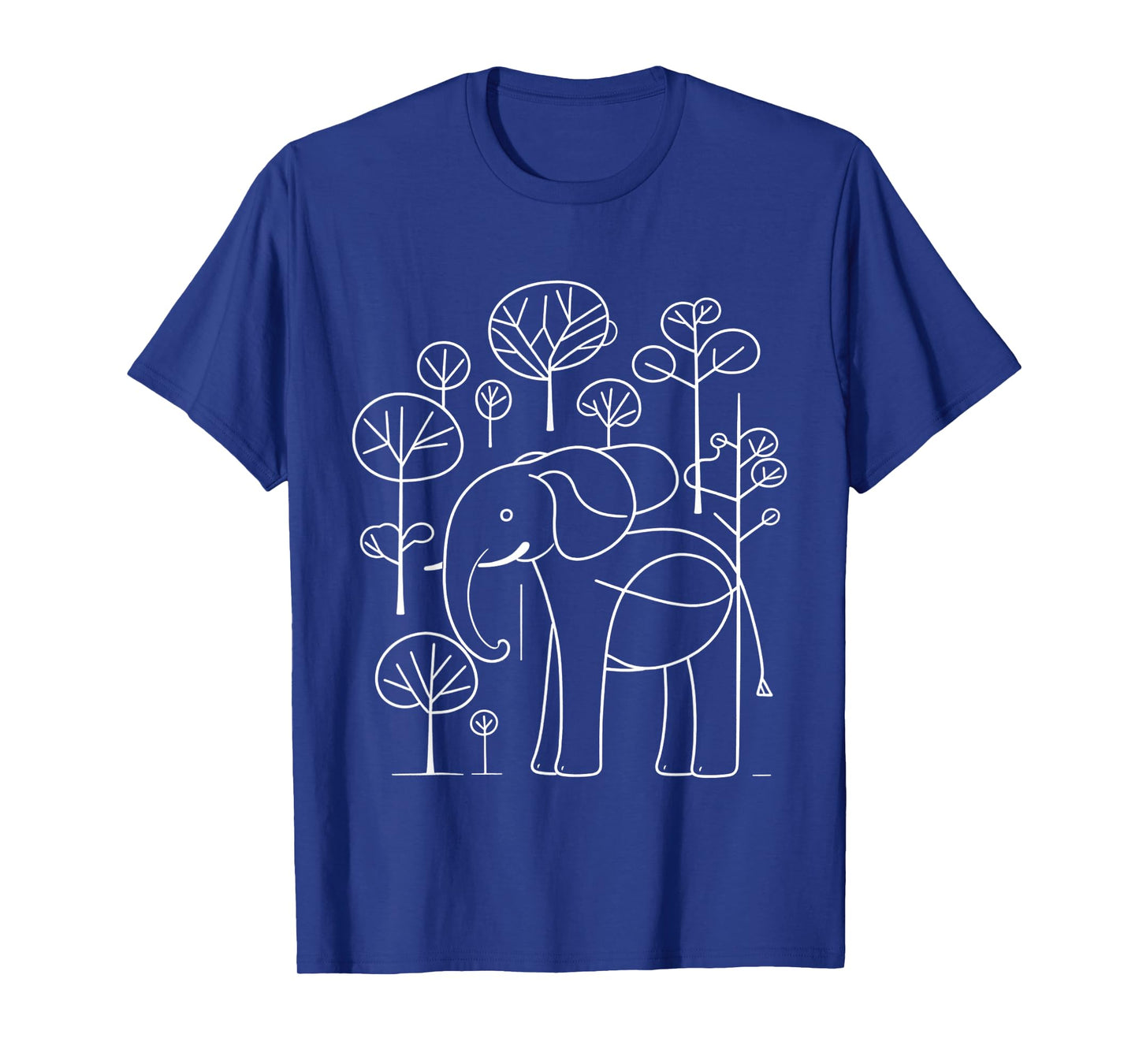 Minimalist Elephant Line Art T-Shirt