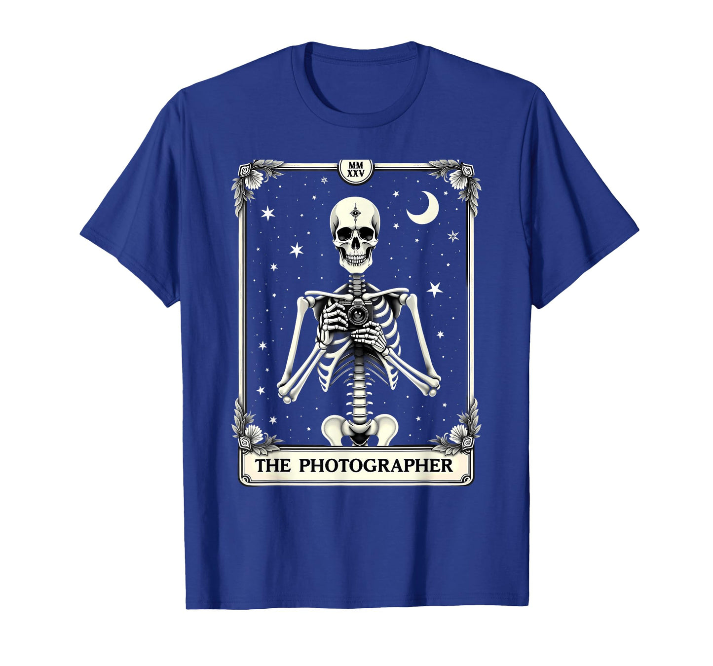Gothic Tarot Card Cameraman The Photographer Skeleton T-Shirt