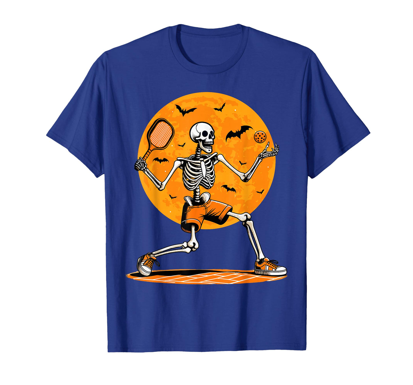 Pickleball Skeleton Spooky Boys Halloween Pickleball Player T-Shirt