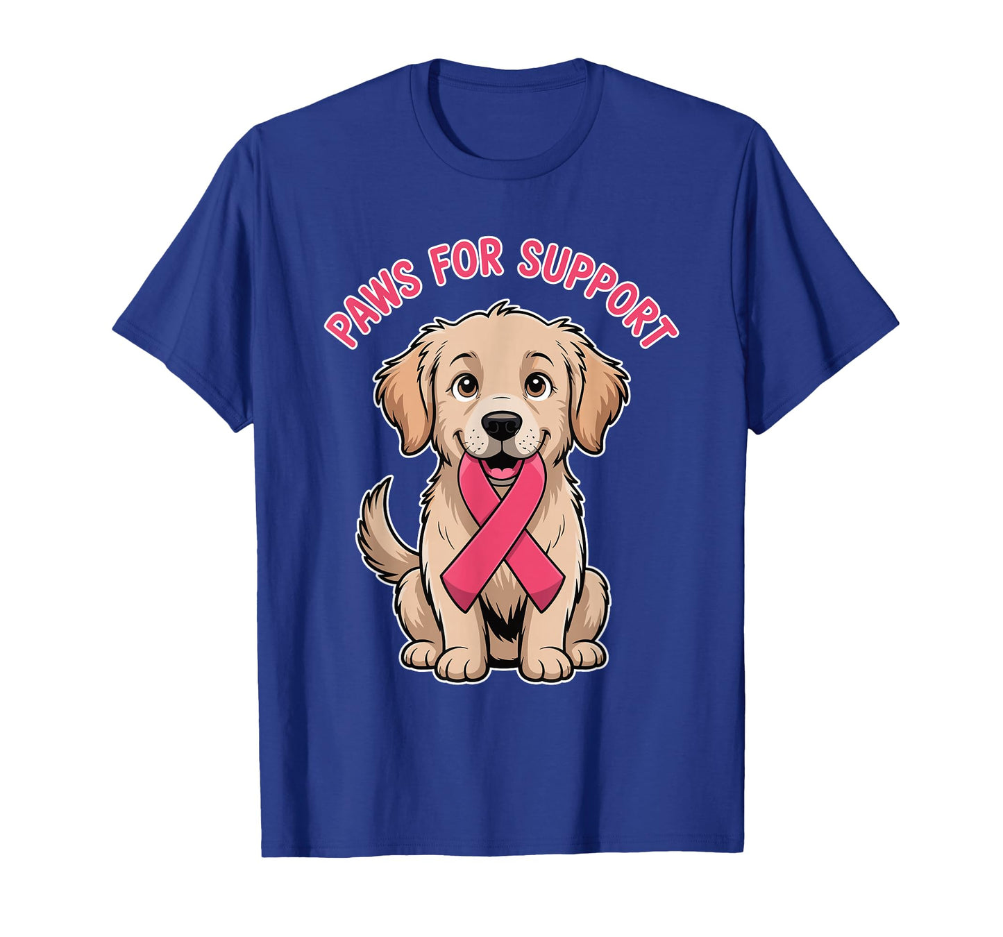 Paw for Support Dog Pink Ribbon Breast Cancer Awareness T-Shirt