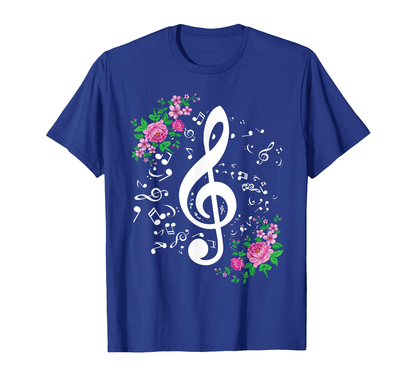 Cut Music Notes Clef Teacher,musical Notes and Flowers T-Shirt