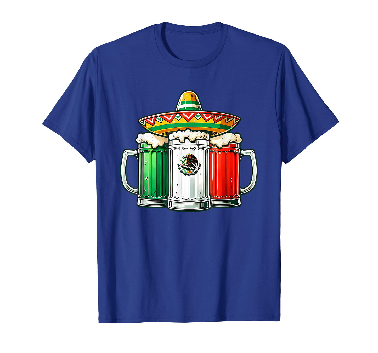 Mexico Funny Beer Mexican Flag Sombrero Hat Cinco De Mayo T-Shirt