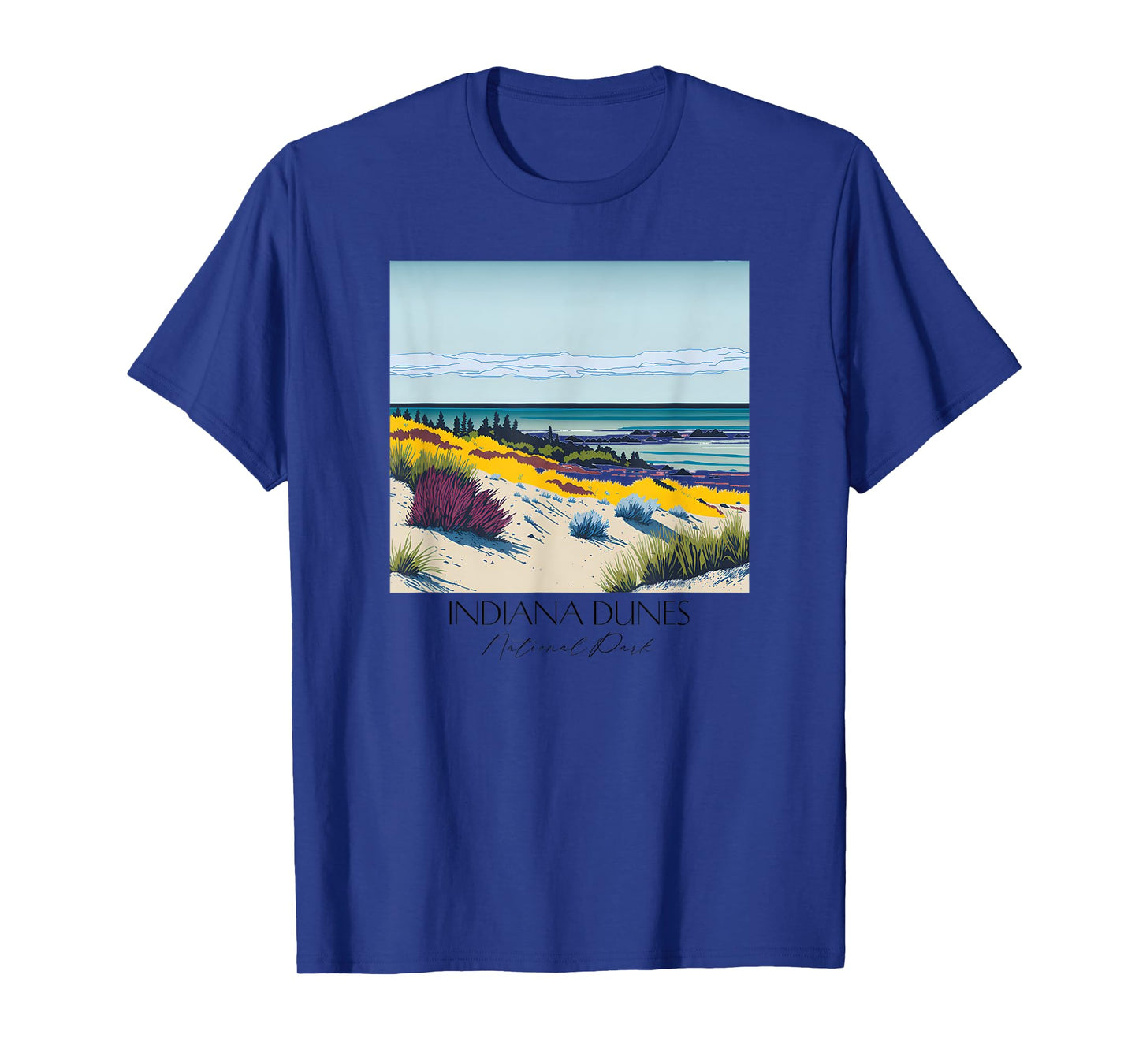 Cool Indiana Dunes National Park Hiking Watercolor Graphic T-Shirt