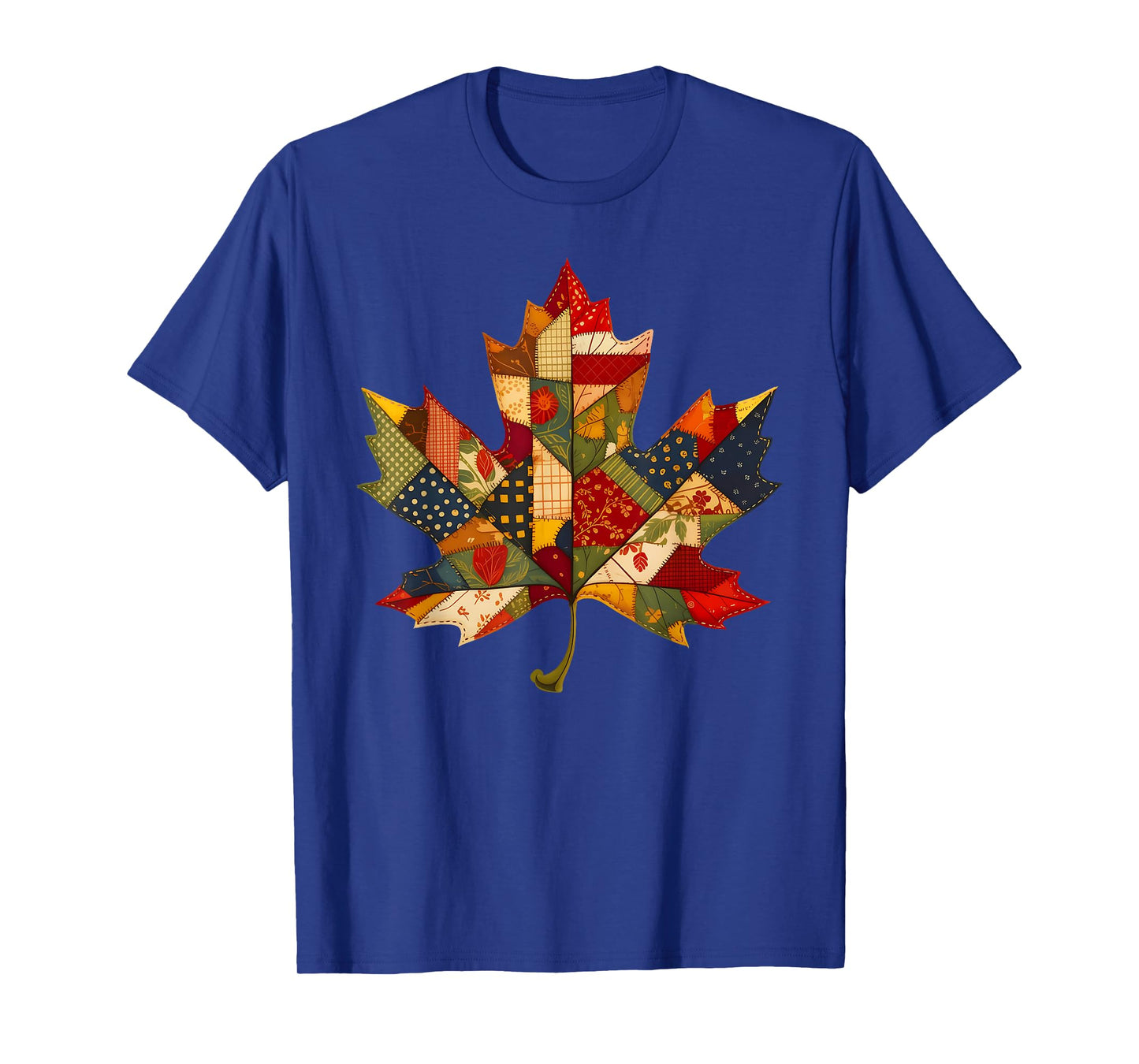 Floral Fall Patchwork Leaf Autumn Leaf Fall Thanksgiving T-Shirt