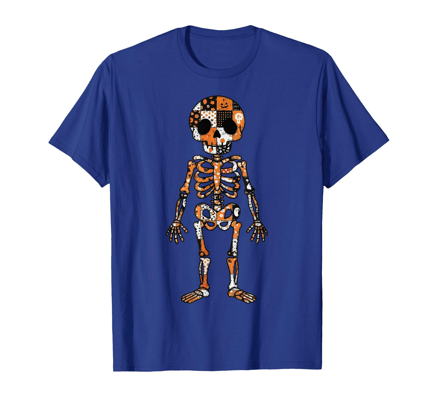 Halloween Patchwork Skeleton Festive Fun T-Shirt