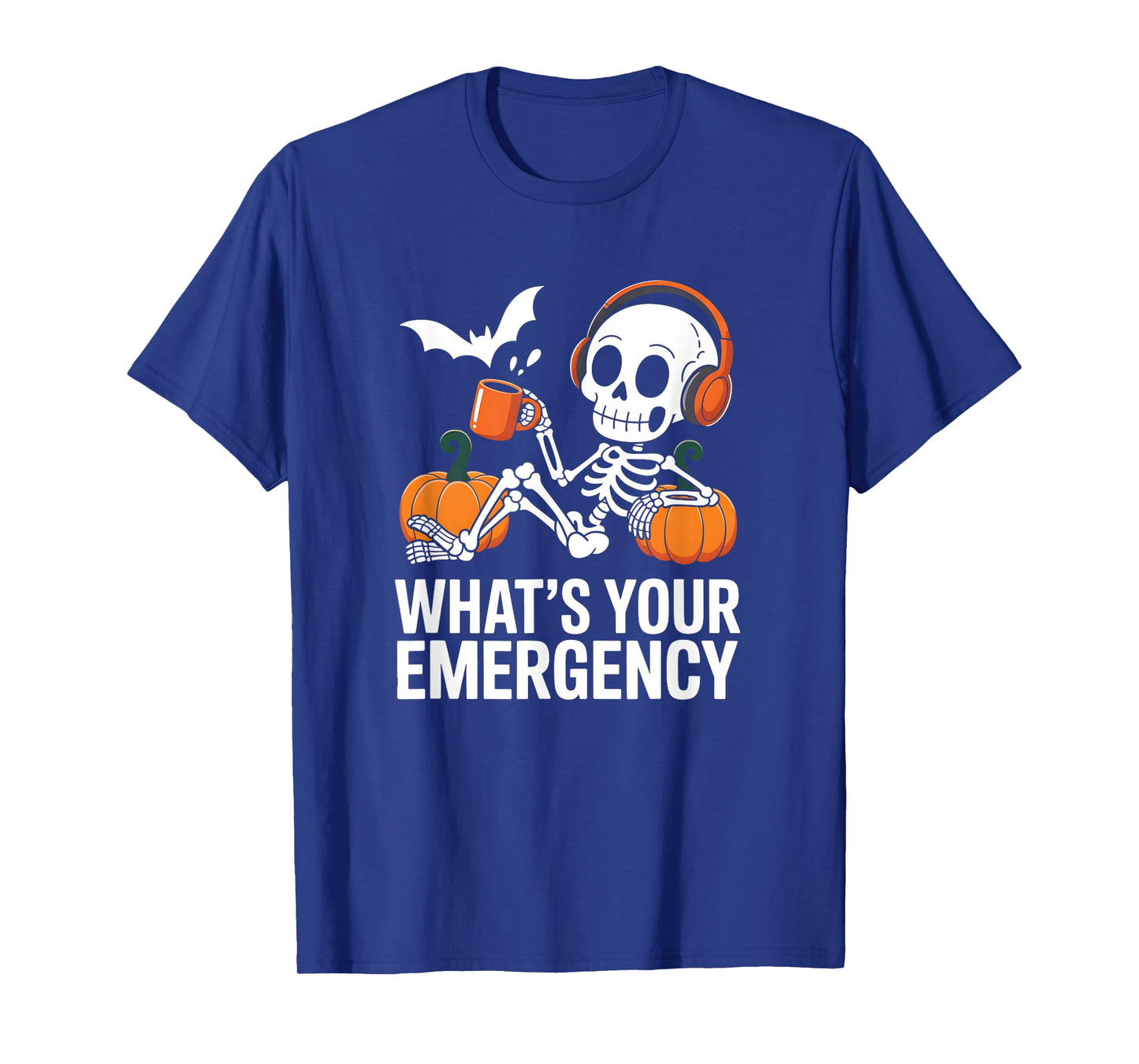 Skeleton Halloween Dispatcher 911 Operator Public Safety T-Shirt