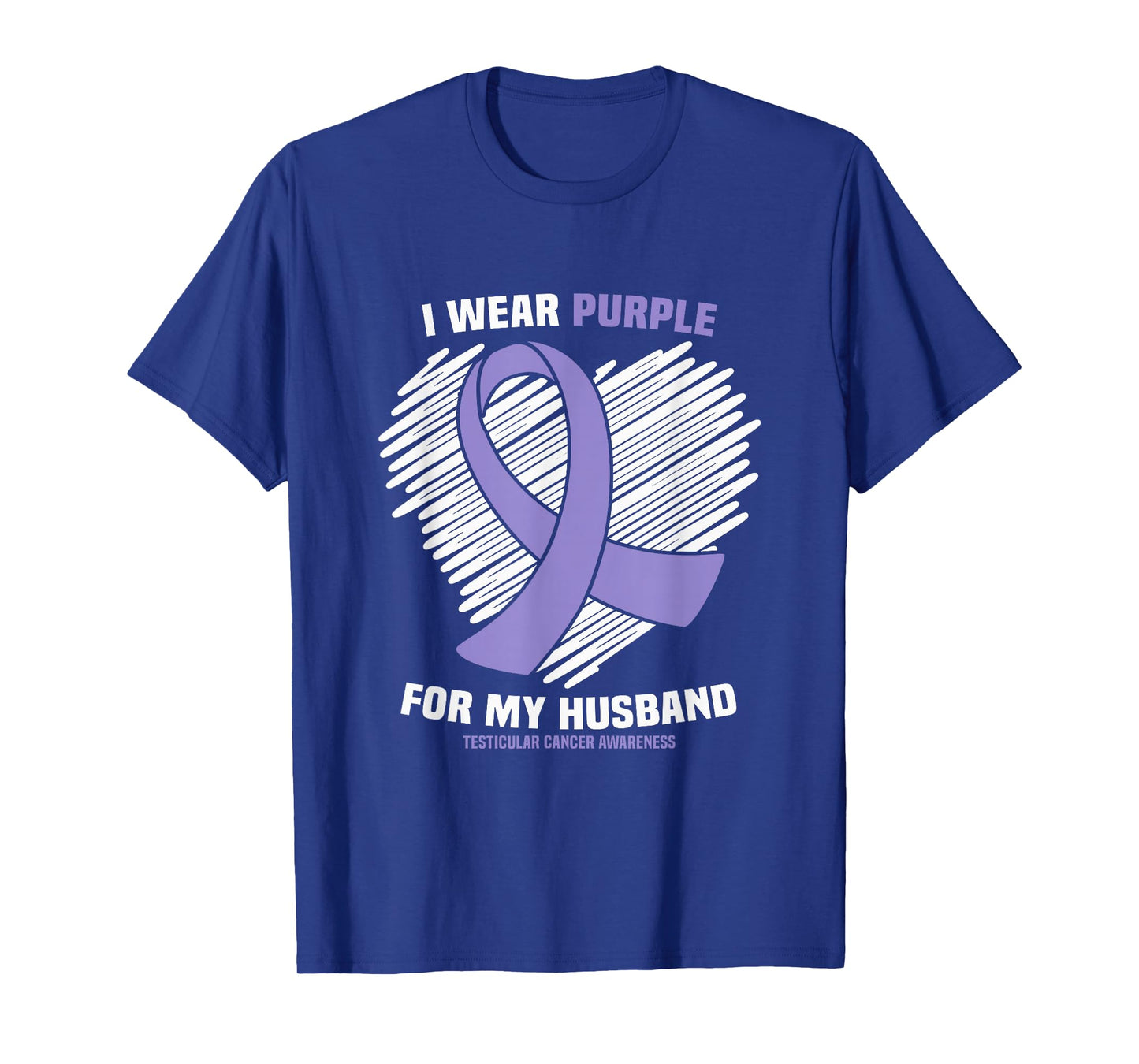 I Wear Purple For My Husband Testicular Cancer Awareness T-Shirt