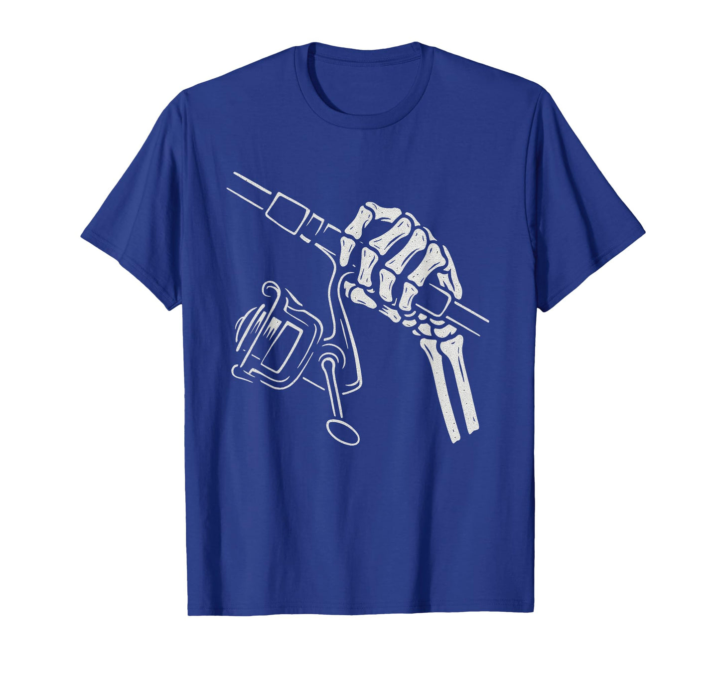 Skeleton Hands Fishing Rod Reel Halloween Costume Fisherman T-Shirt