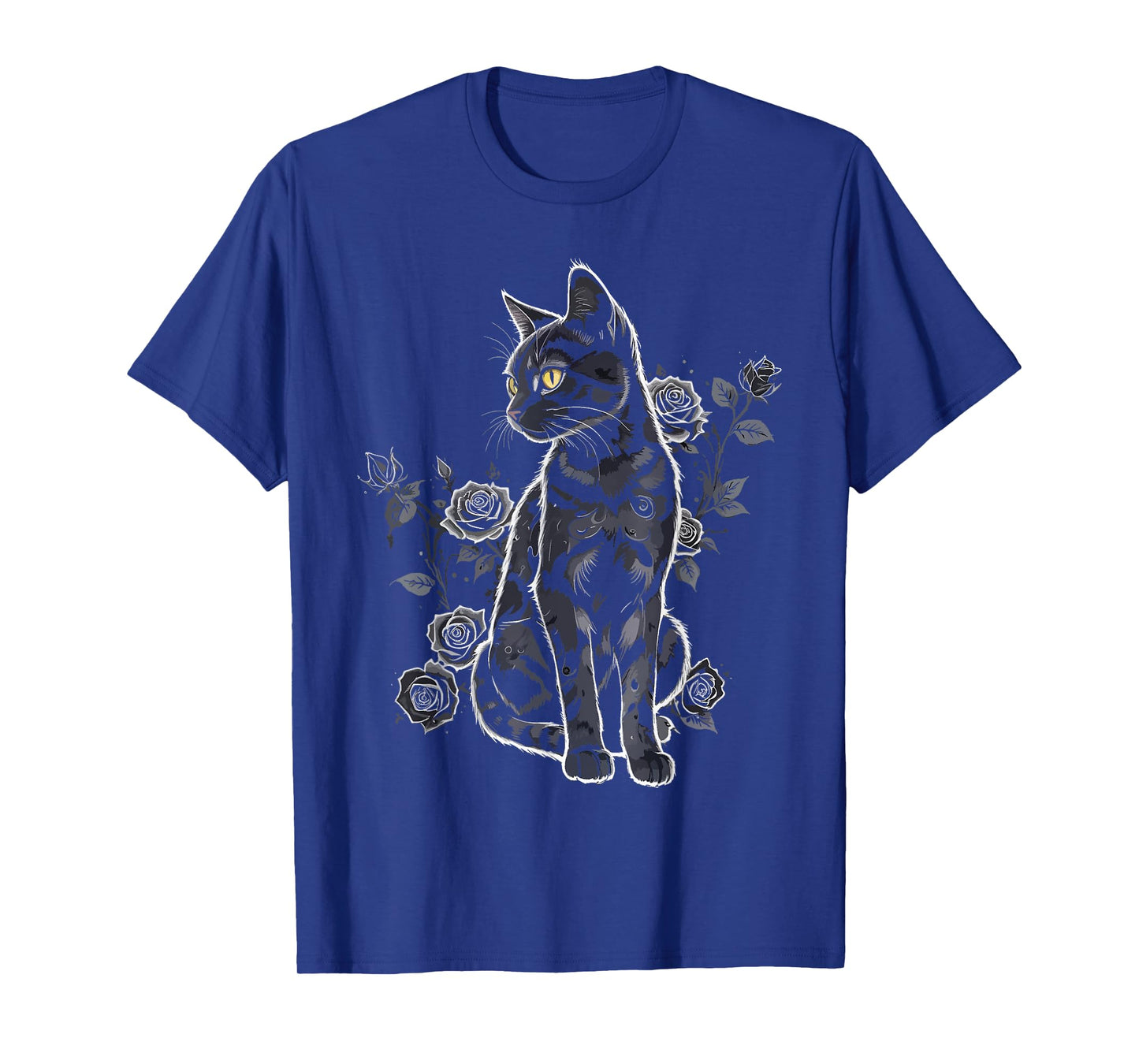 Black Roses Alt Aesthetic Nu Goth Teen Goth Cat T-Shirt for Men Women Girls Kids