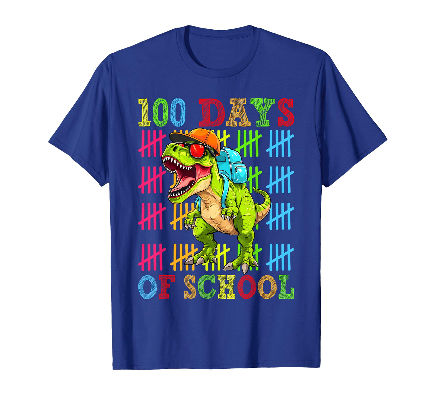 100 Days of School 100th Day Dinosaur For Boys Mens Father T-Shirt