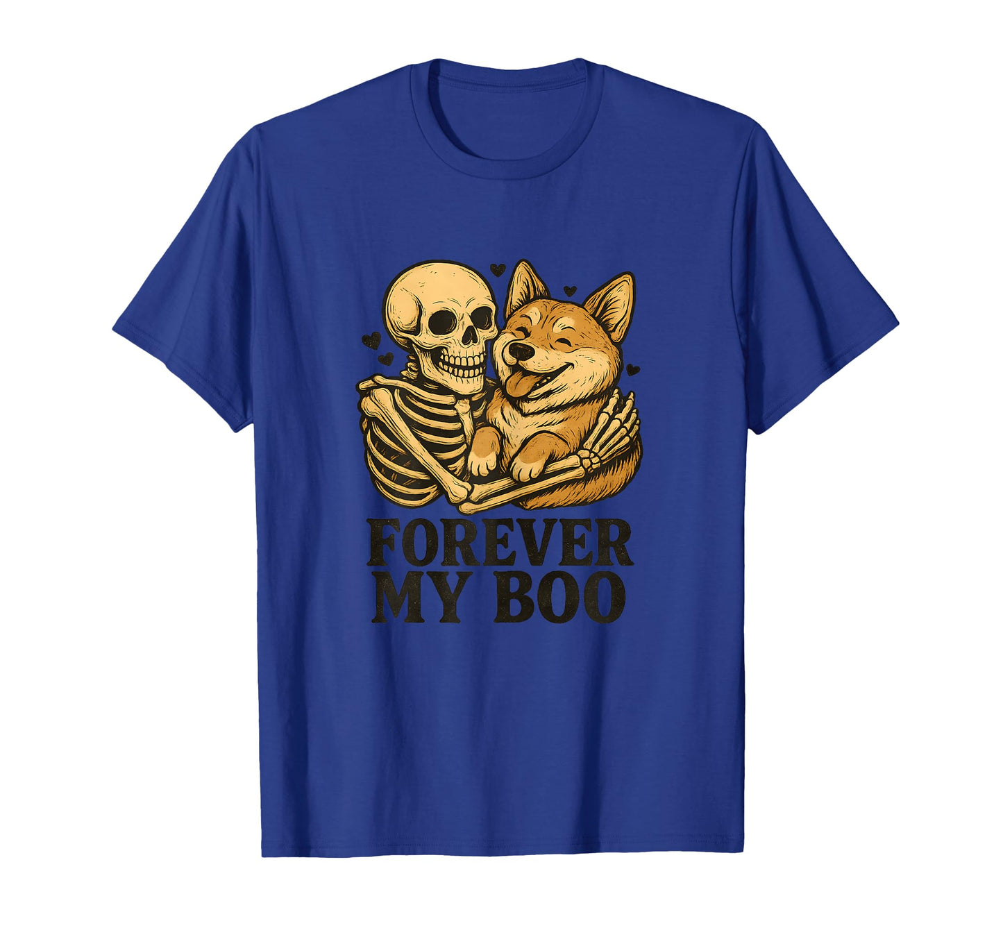 Womens Forever My Boo Skeleton Akita Funny Halloween Couple T-Shirt