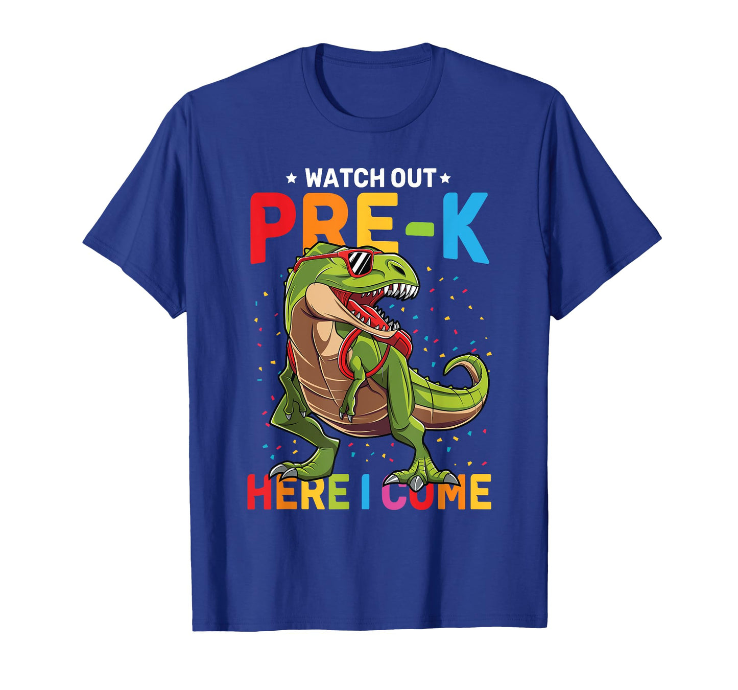 Watch Out Pre-K Here I Come Dinosaur Back to School Boys T-Shirt