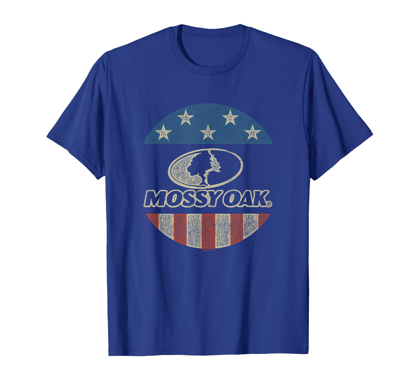 Mossy Oak 4th of July American Flag Distressed Circle Logo T-Shirt