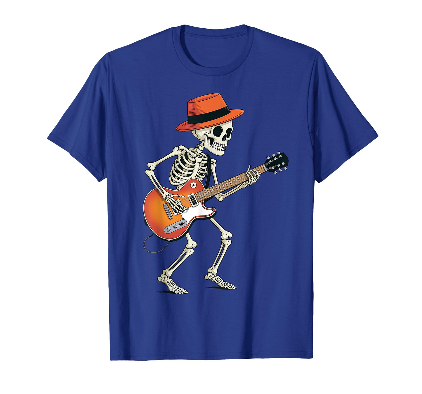 Rocker Skeleton Men Boys Bass Guitar Guitarist Halloween T-Shirt
