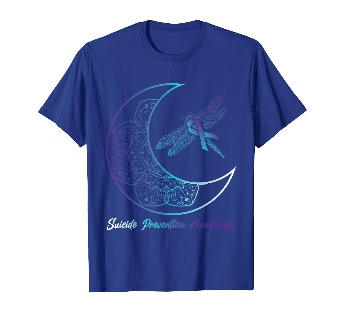Suicide Depression Moon Dragonfly Prevention Awareness T-Shirt