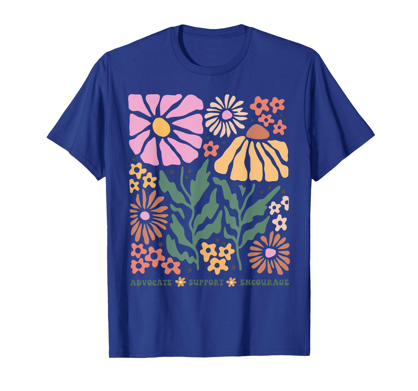 Boho Wildflowers Doula Postpartum Advocate Support Encourage T-Shirt