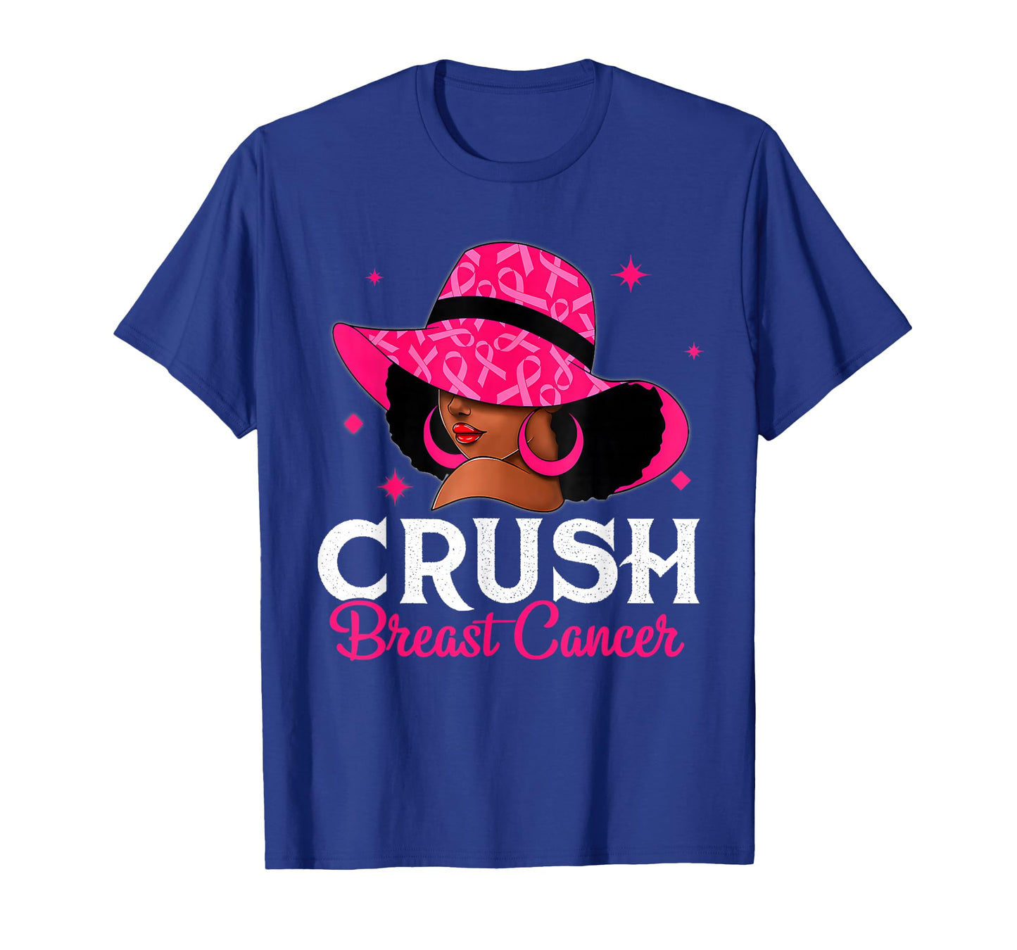 Crush Breast Cancer Awareness Black Women Pink Queen Warrior T-Shirt