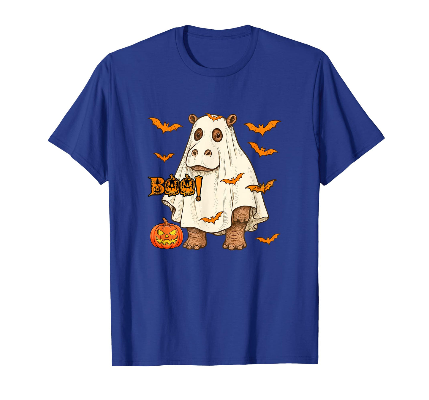 Boo Halloween Hippo Cosplay Ghost Costume Animal Lover T-Shirt