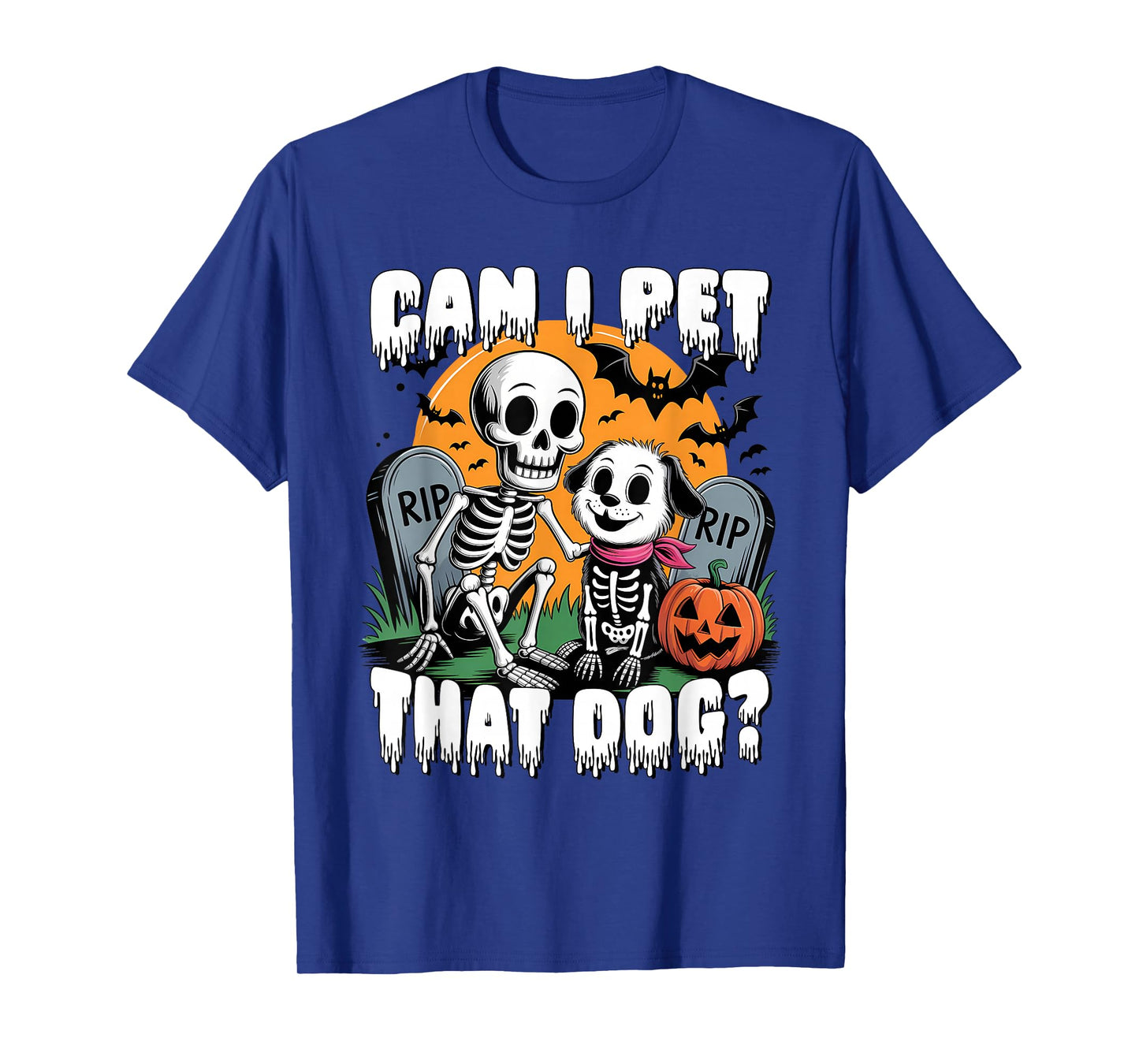 Halloween Skeleton Can I Pet That Dog T-Shirt